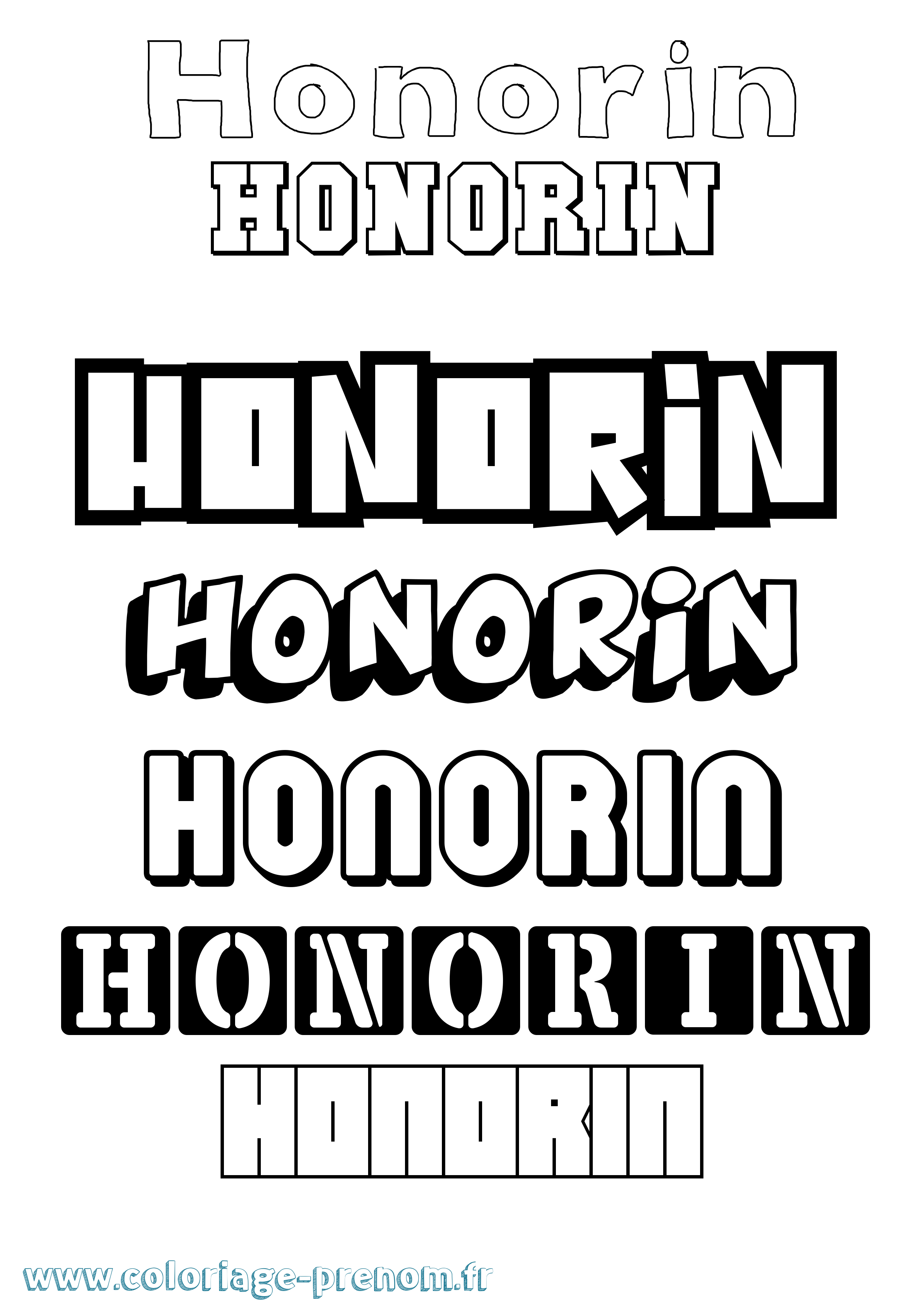 Coloriage Honorin Simple Coloriage prénom Honorin Simple