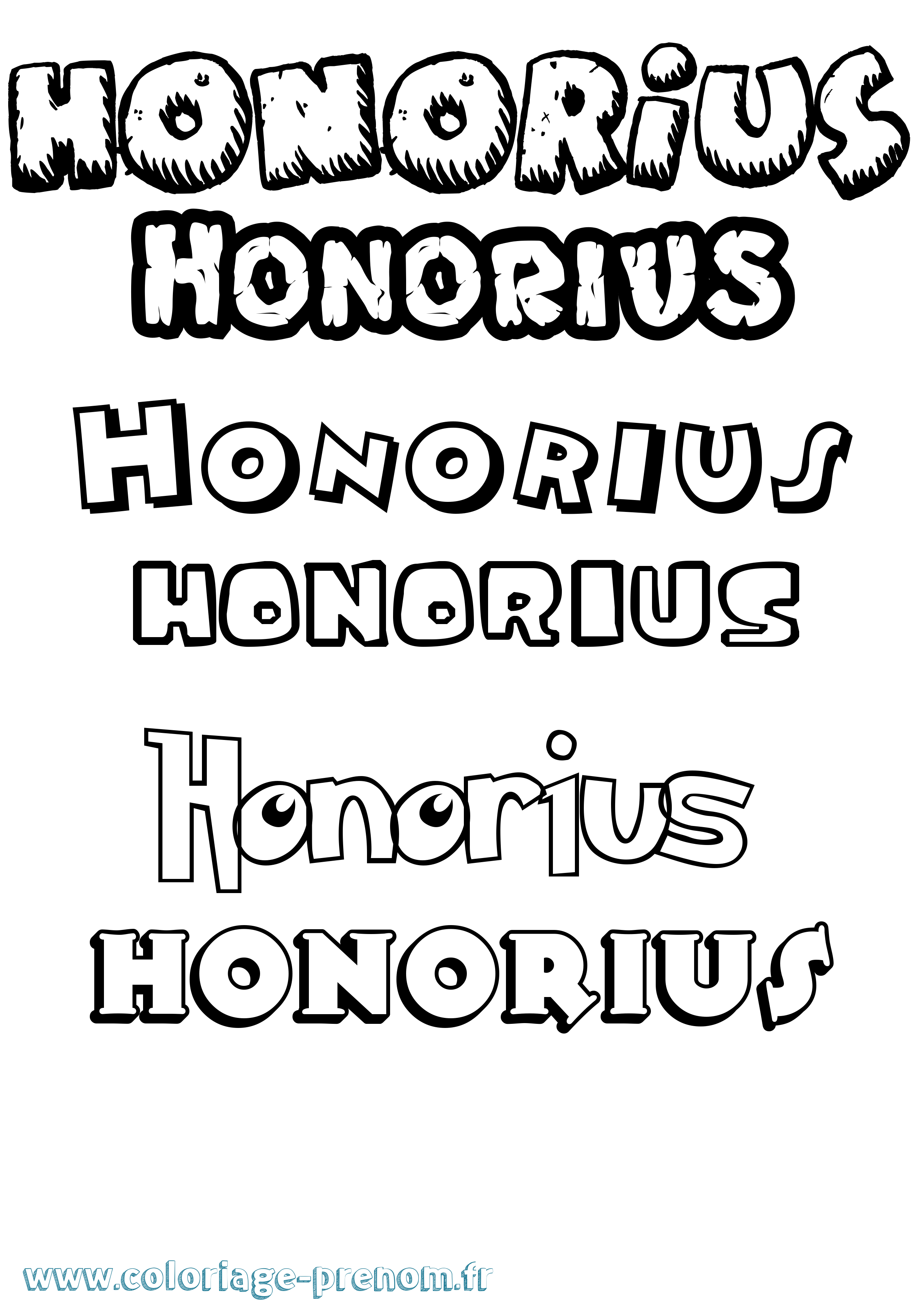 Coloriage Honorius Dessin Animé Coloriage prénom Honorius Dessin Animé