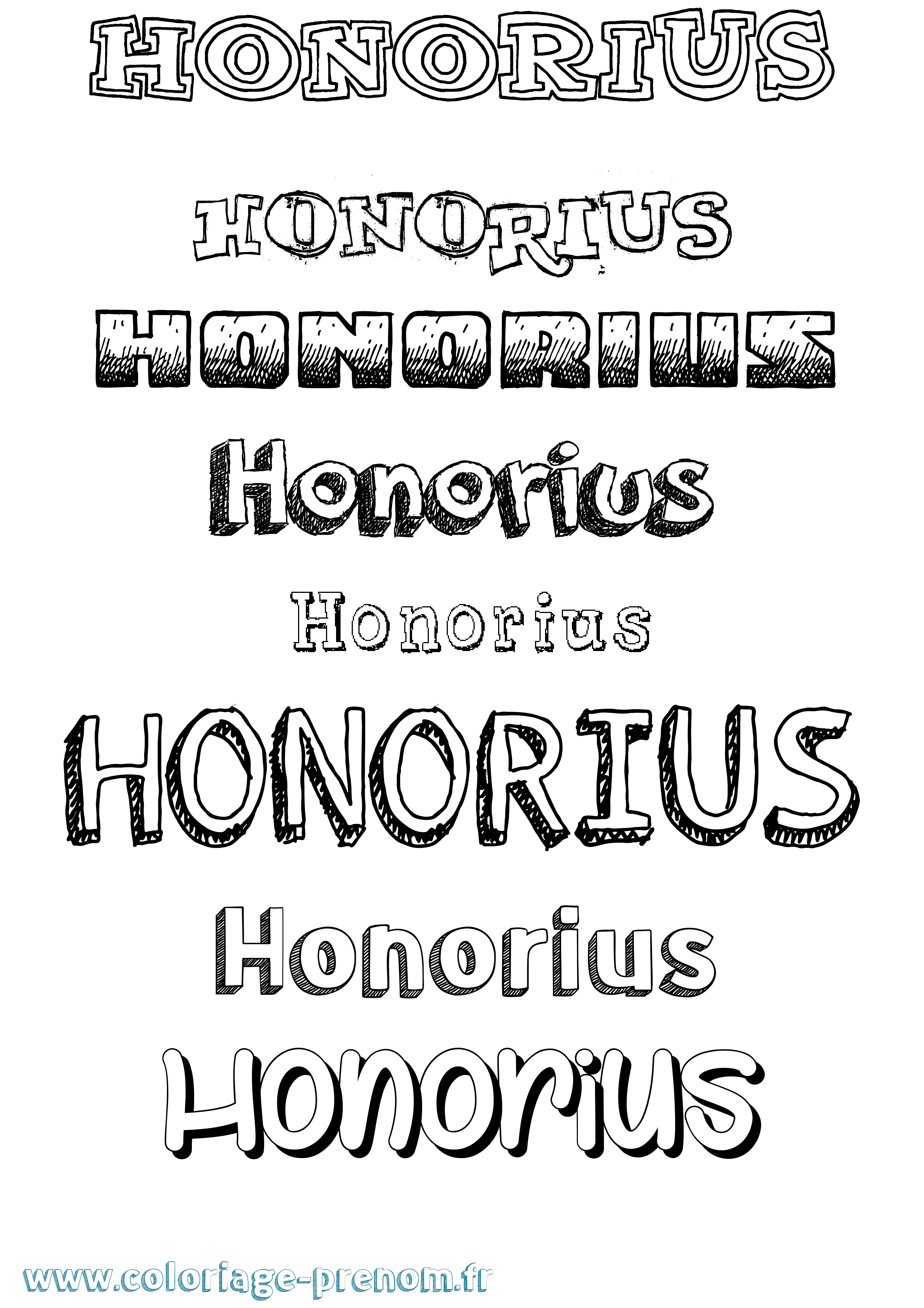Coloriage Honorius Dessiné Coloriage prénom Honorius Dessiné