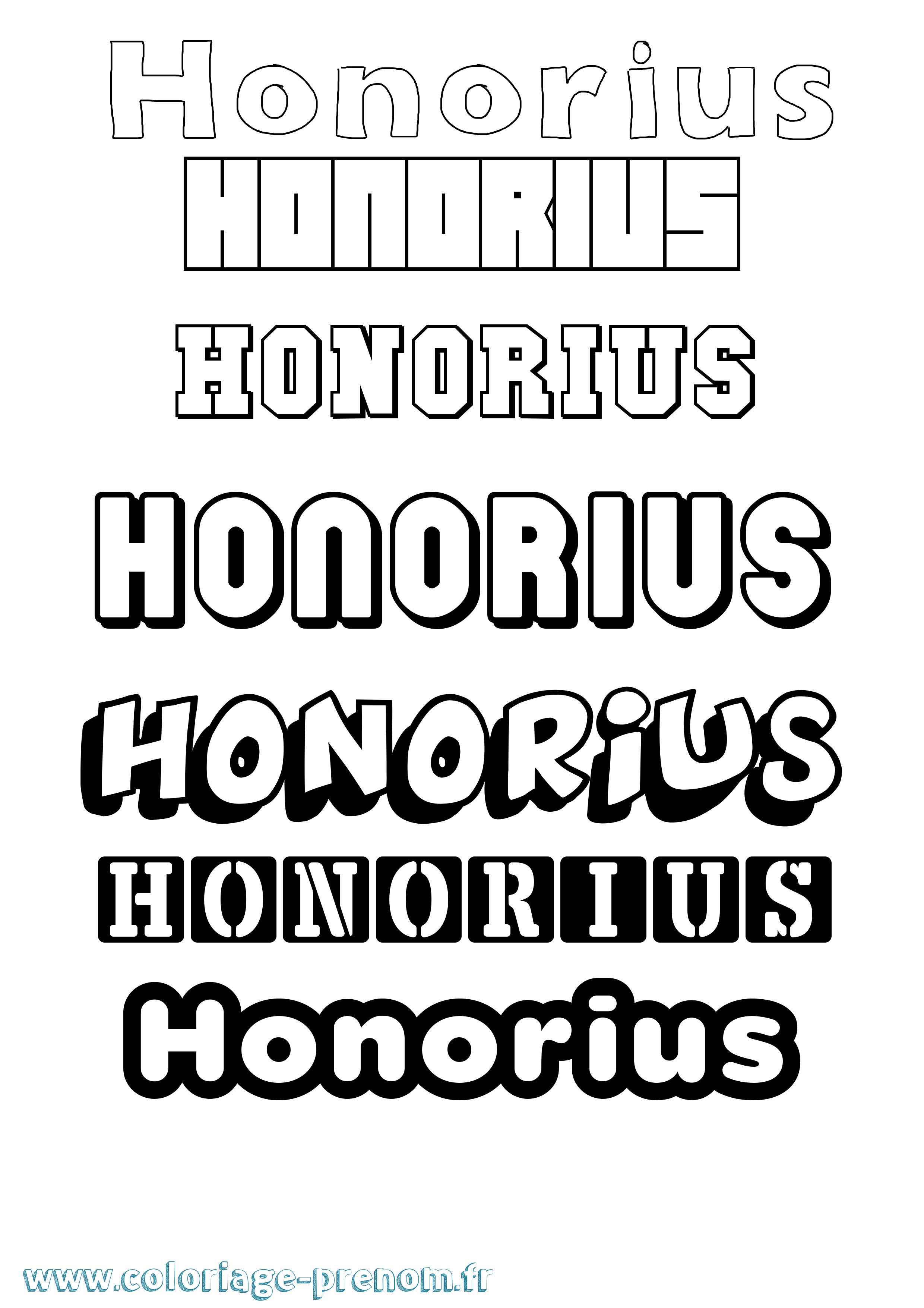 Coloriage Honorius Simple Coloriage prénom Honorius Simple