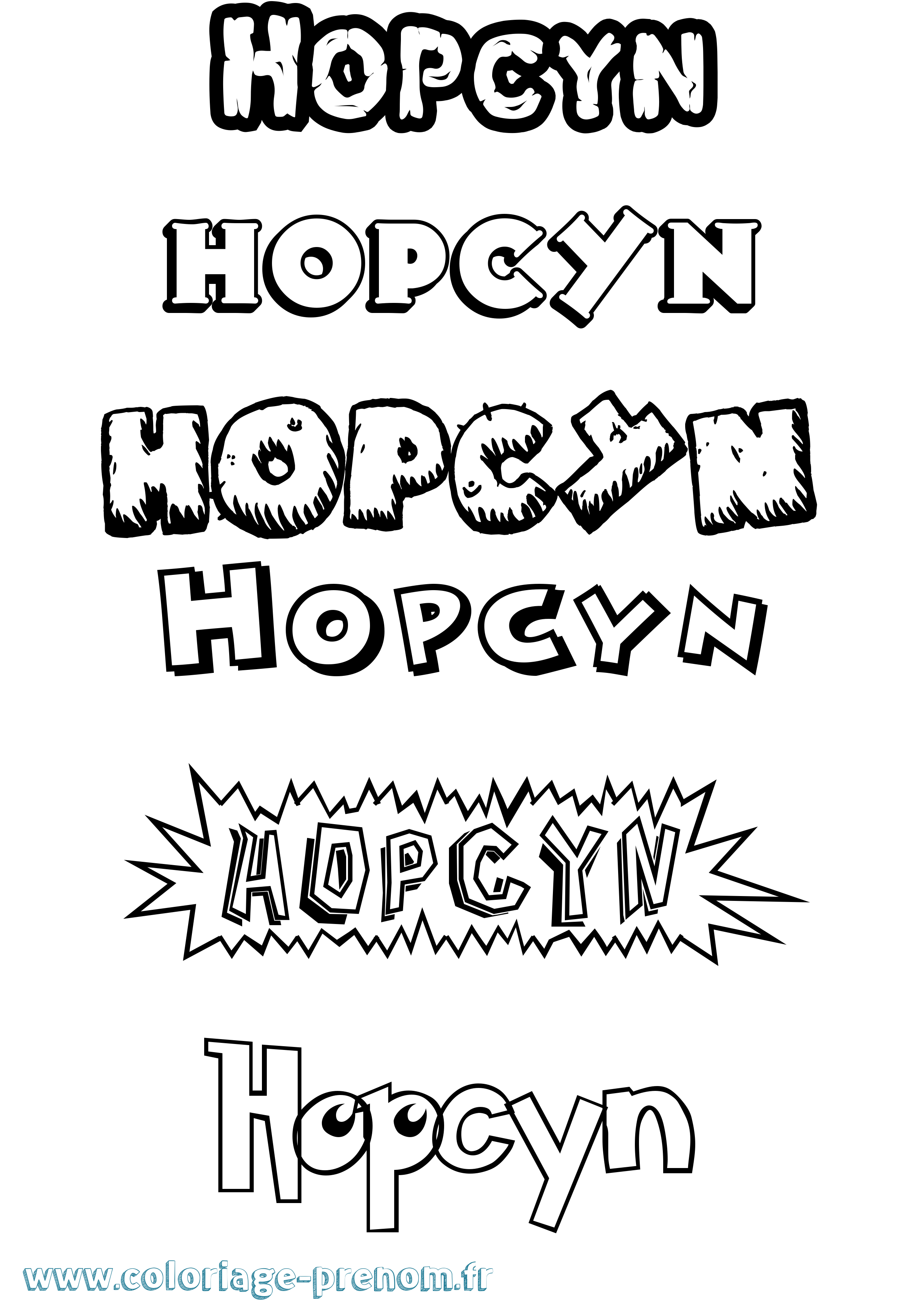Coloriage Hopcyn Dessin Animé Coloriage prénom Hopcyn Dessin Animé
