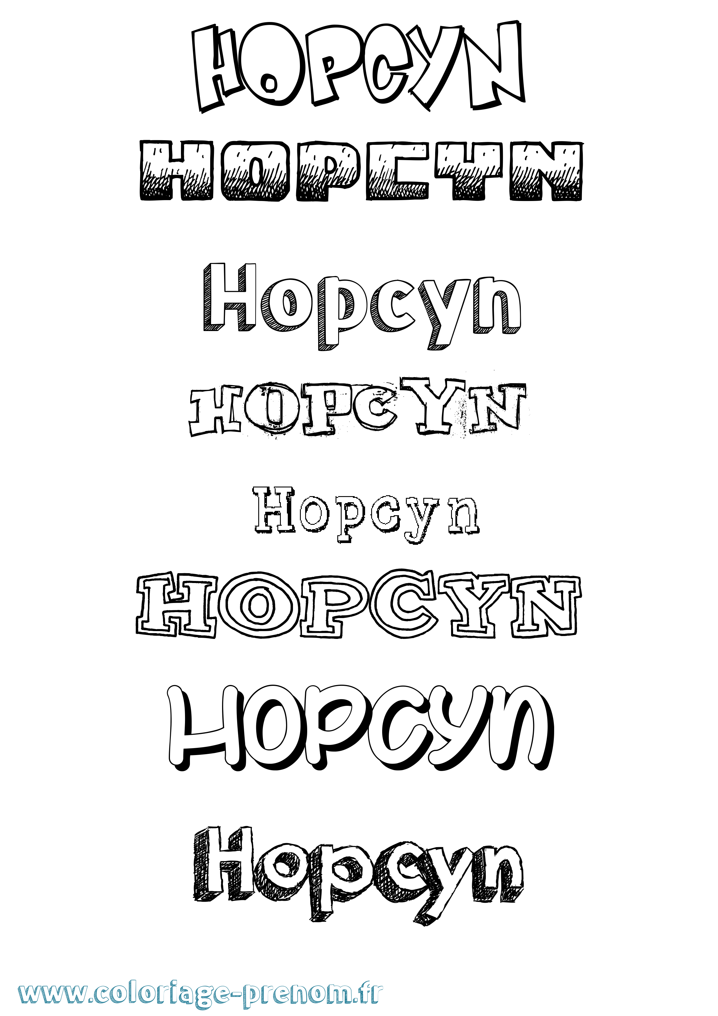 Coloriage Hopcyn Dessiné Coloriage prénom Hopcyn Dessiné