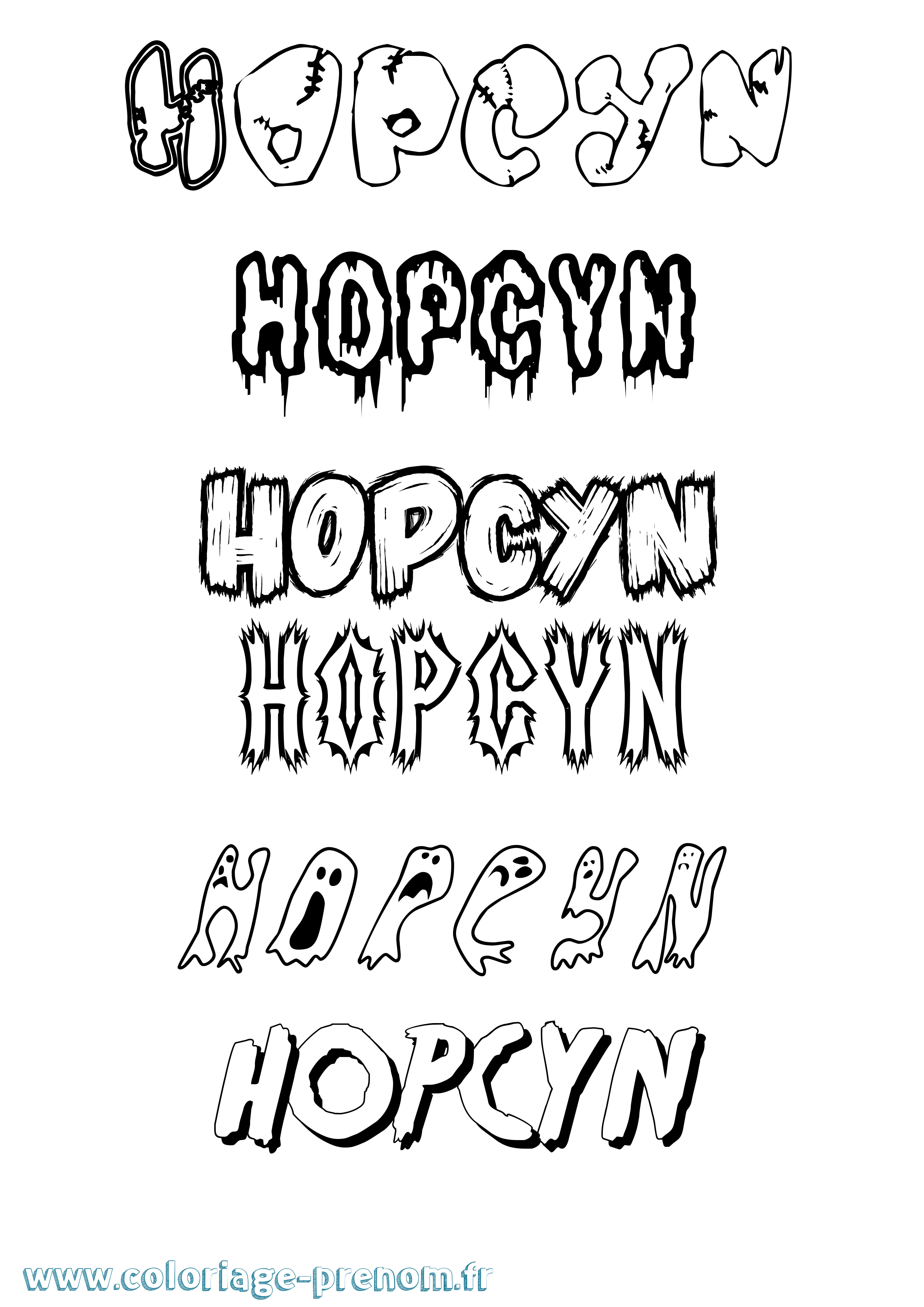 Coloriage Hopcyn Frisson Coloriage prénom Hopcyn Frisson
