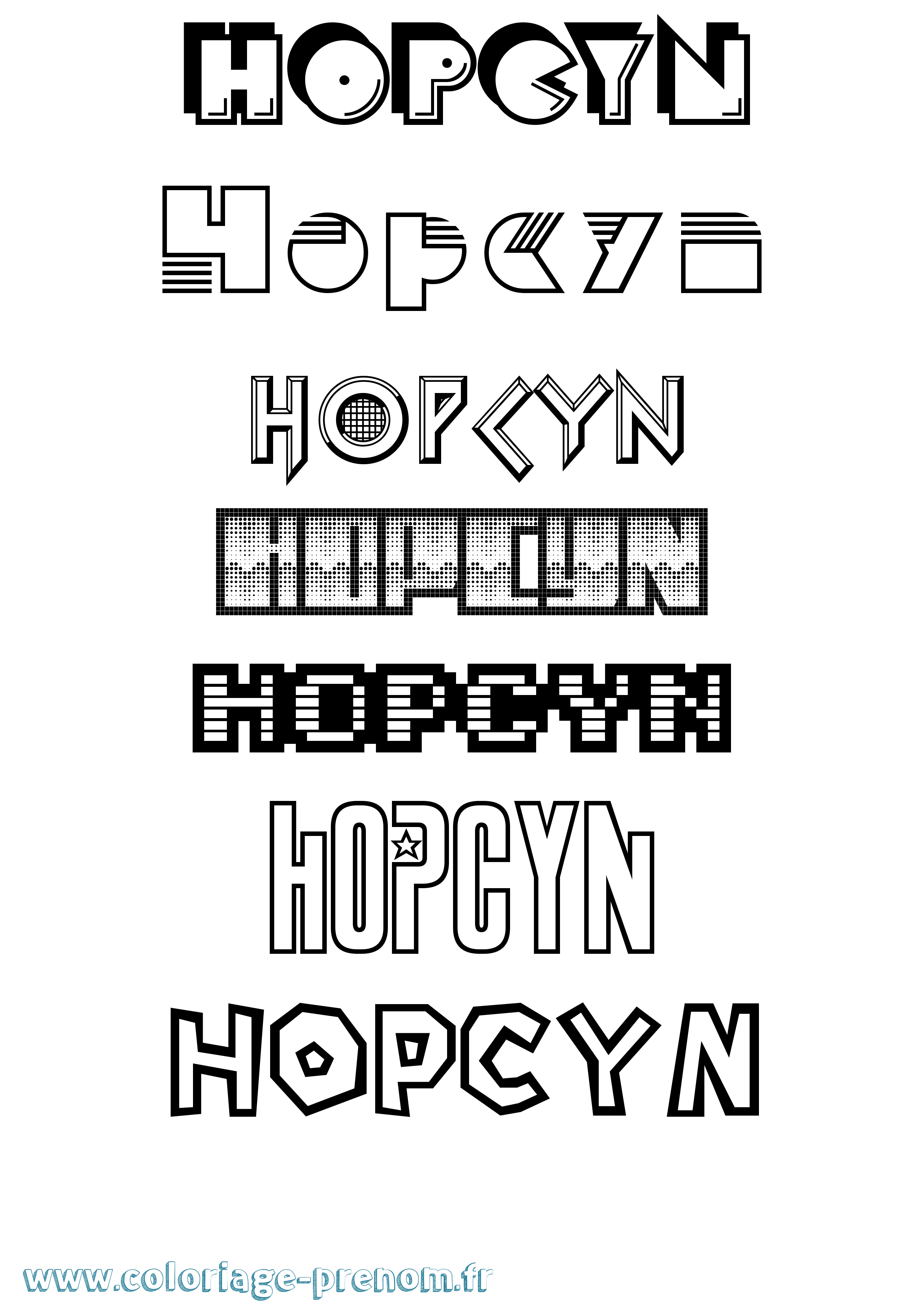 Coloriage Hopcyn Jeux Vidéos Coloriage prénom Hopcyn Jeux Vidéos