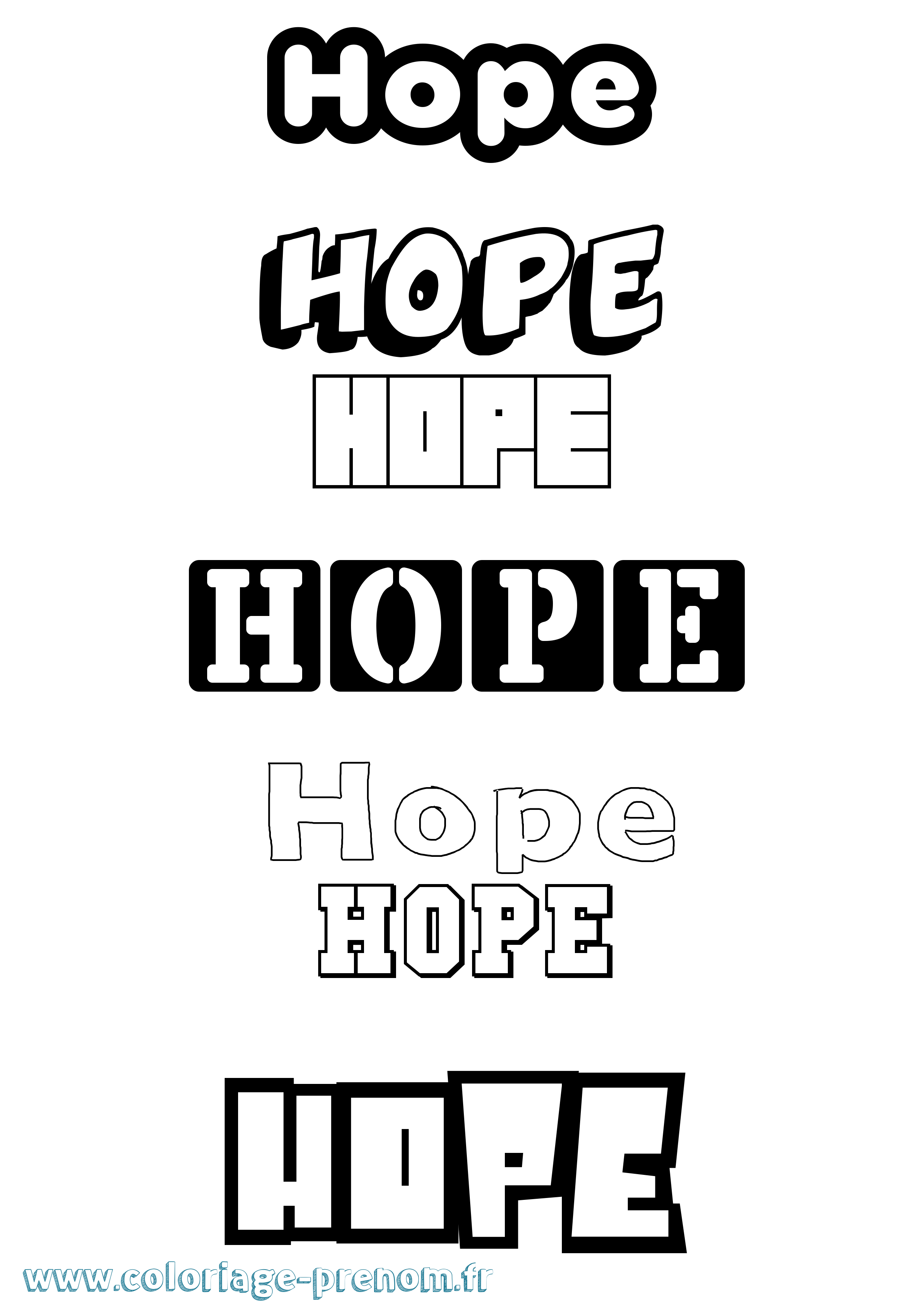 Coloriage Hope Simple Coloriage prénom Hope Simple