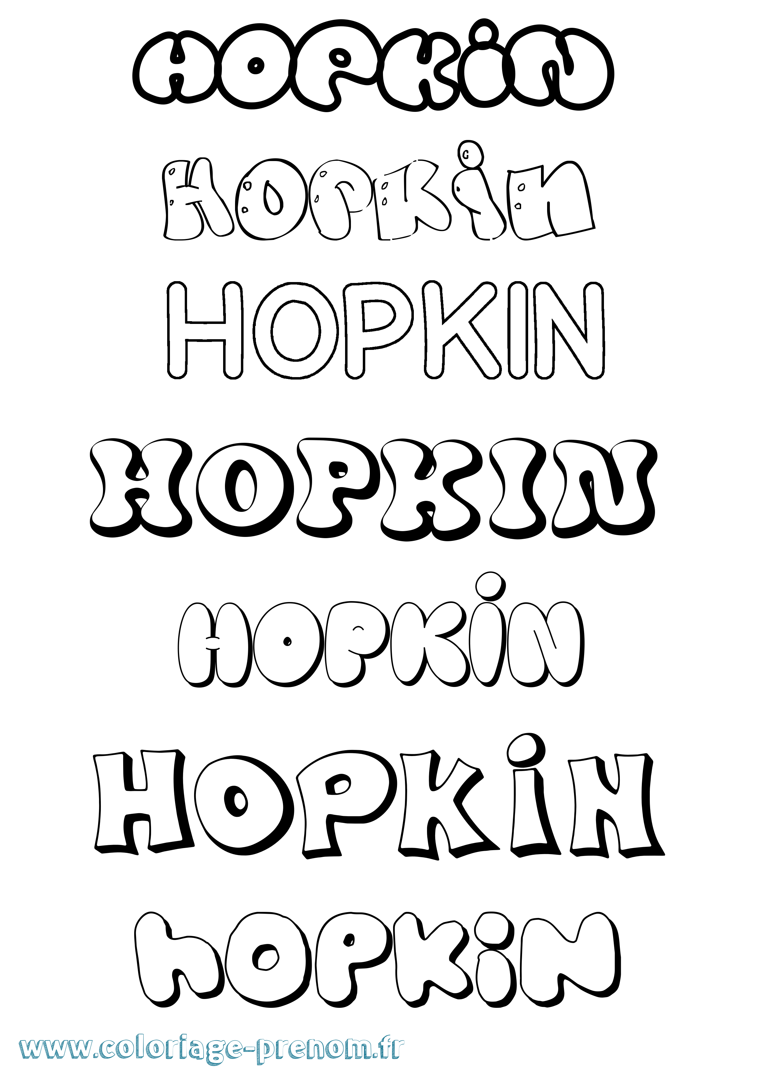 Coloriage Hopkin Bubble Coloriage prénom Hopkin Bubble