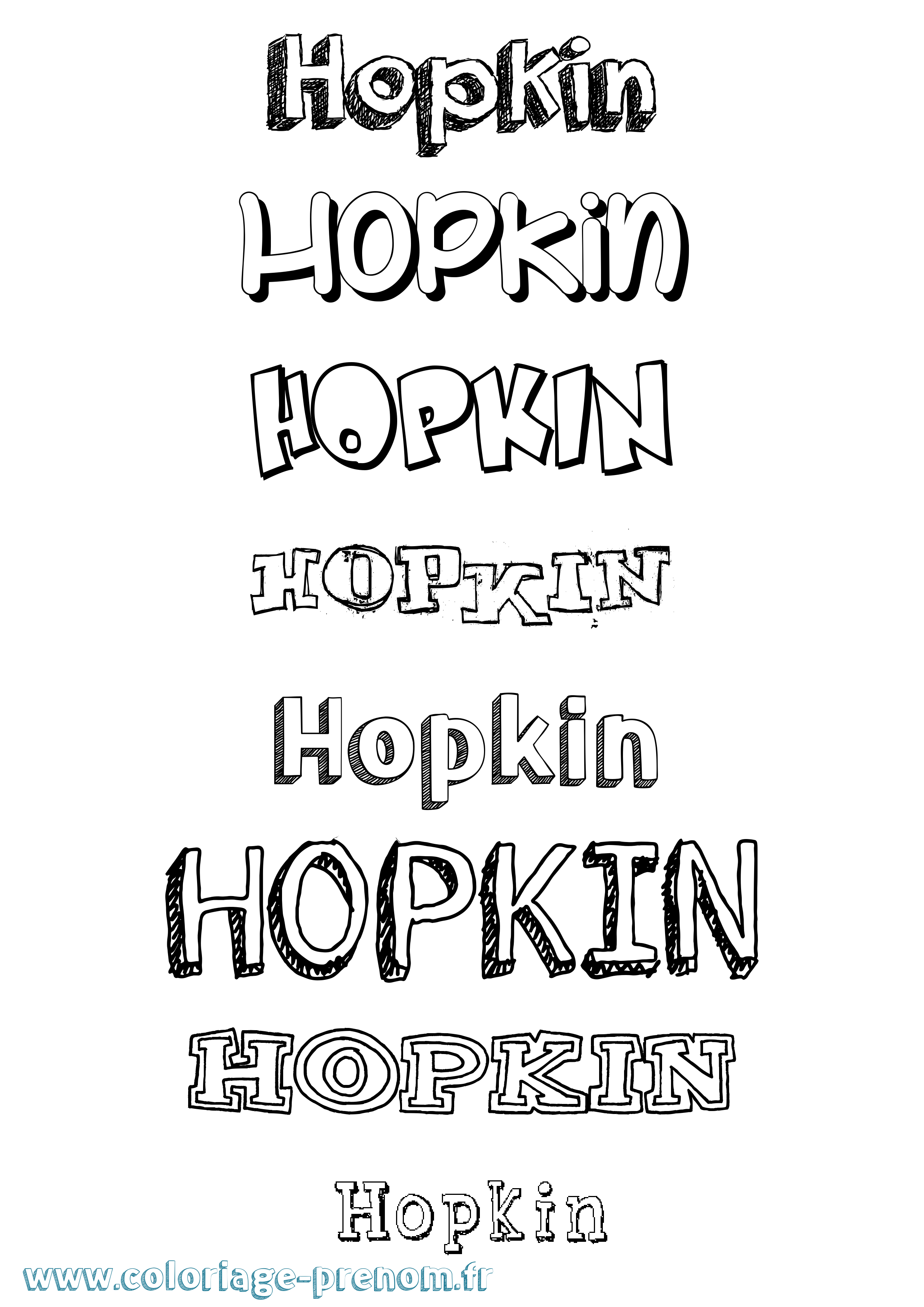 Coloriage Hopkin Dessiné Coloriage prénom Hopkin Dessiné