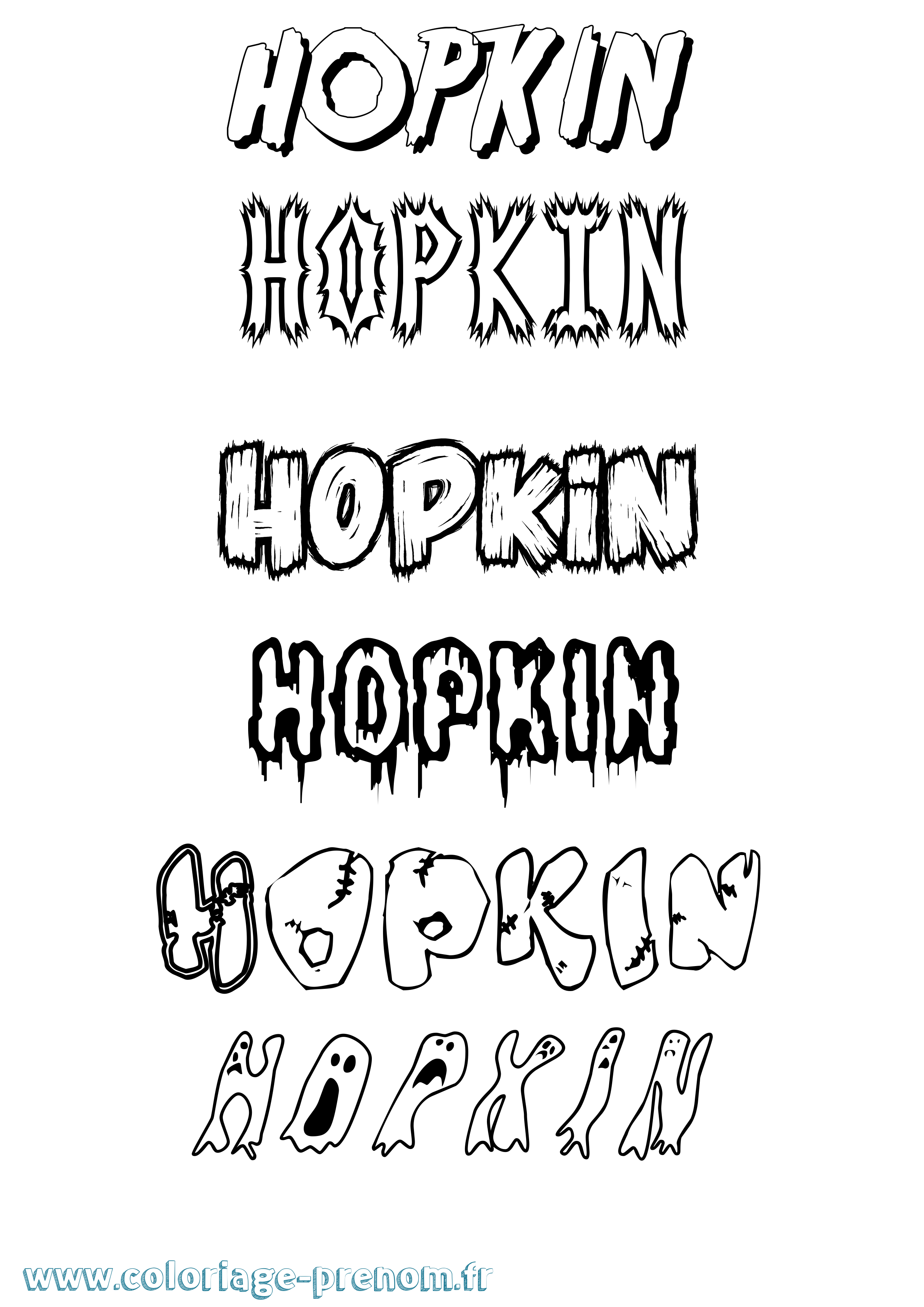 Coloriage Hopkin Frisson Coloriage prénom Hopkin Frisson
