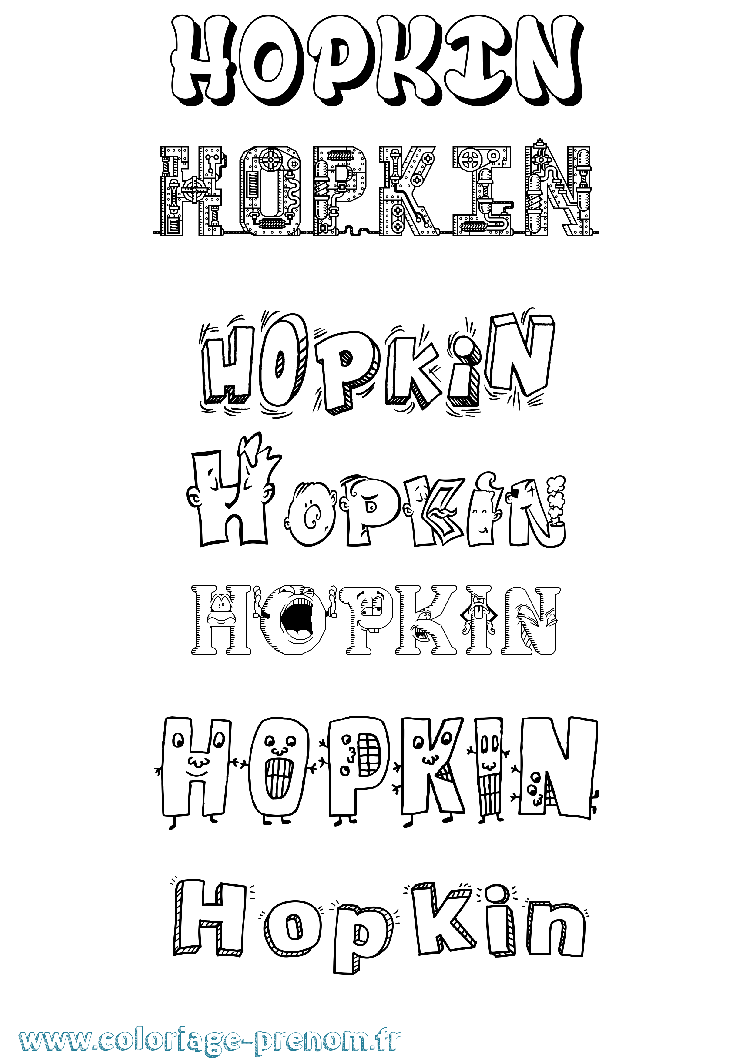 Coloriage Hopkin Fun Coloriage prénom Hopkin Fun
