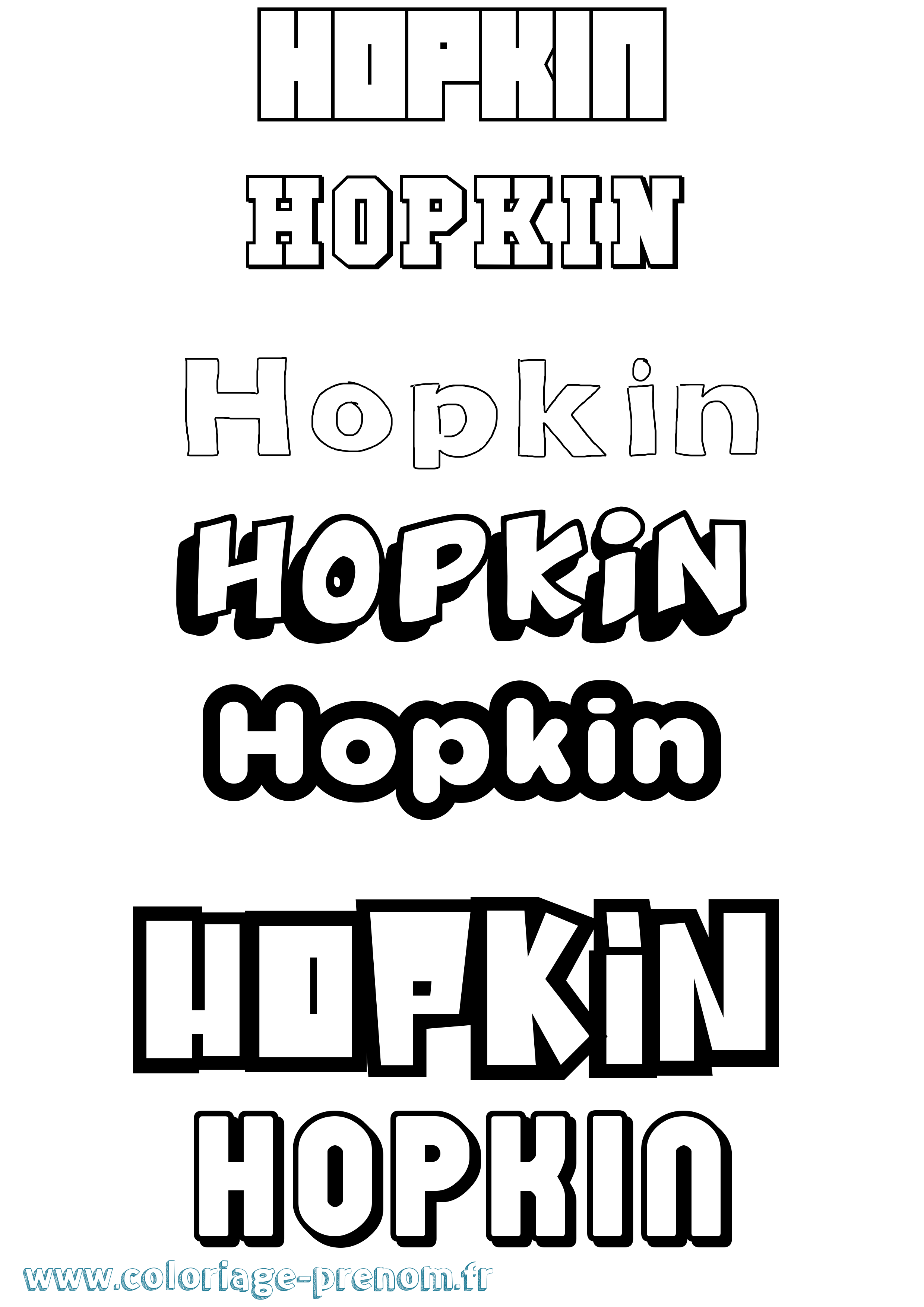 Coloriage Hopkin Simple Coloriage prénom Hopkin Simple