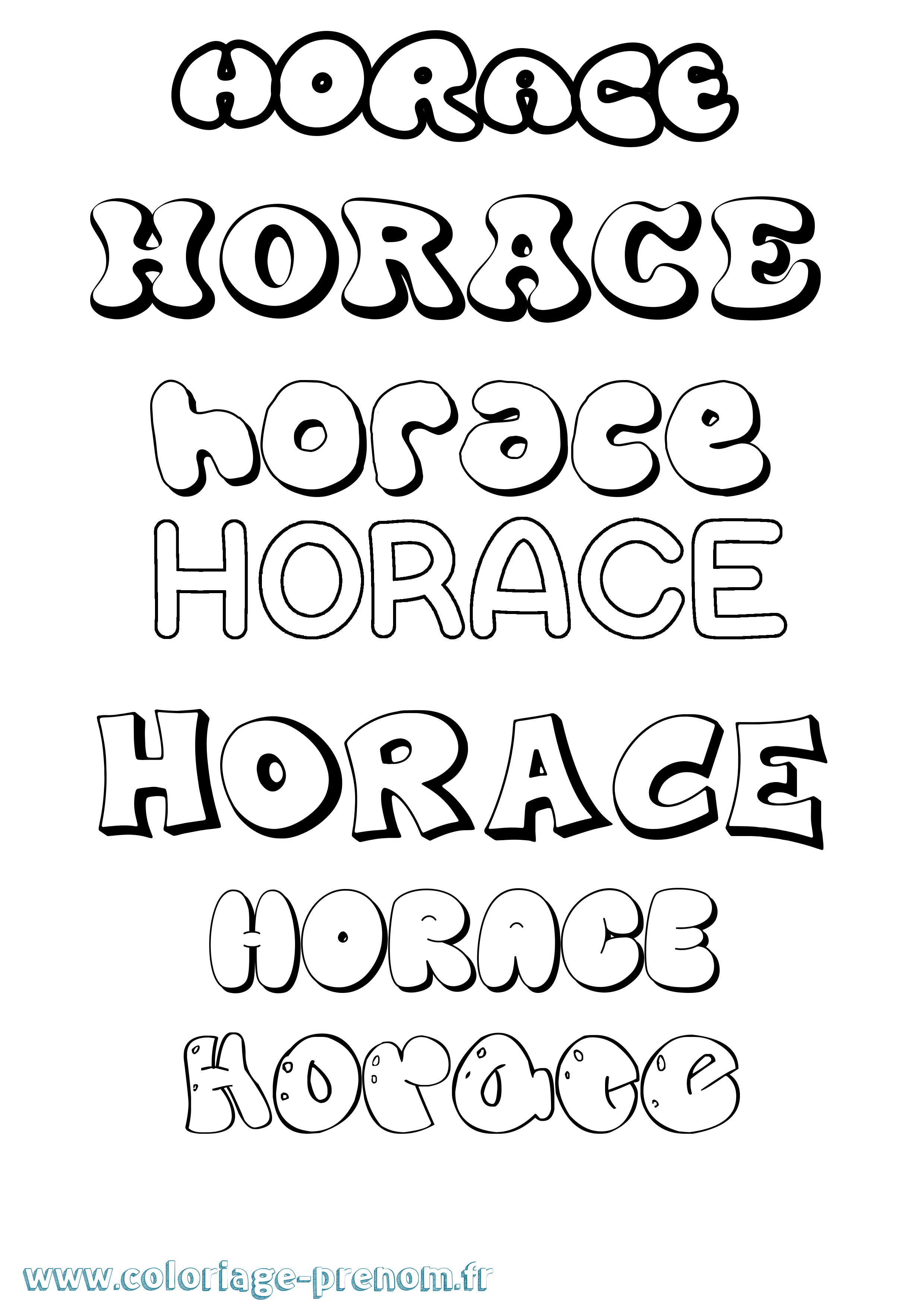 Coloriage Horace Bubble Coloriage prénom Horace Bubble