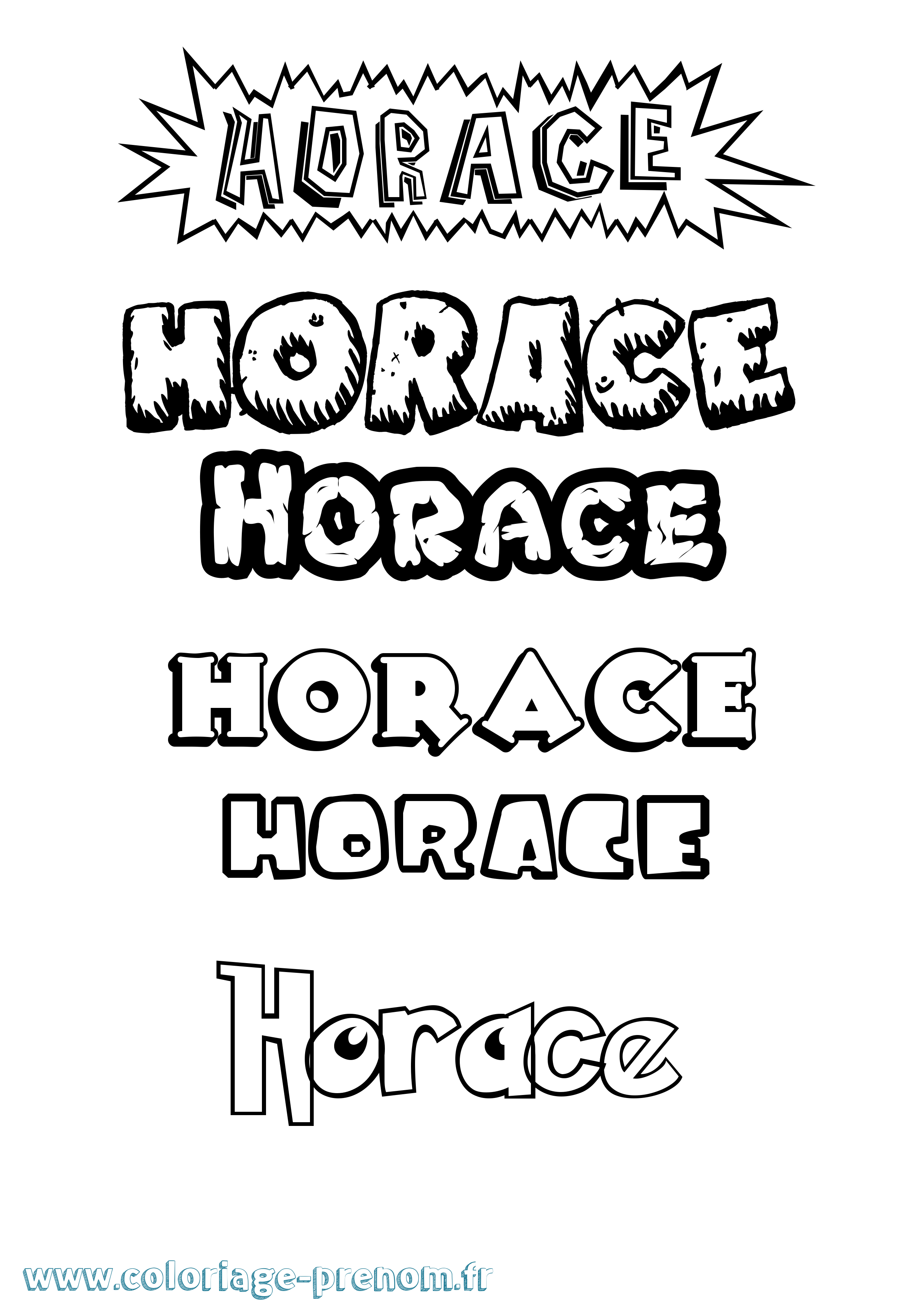 Coloriage Horace Dessin Animé Coloriage prénom Horace Dessin Animé
