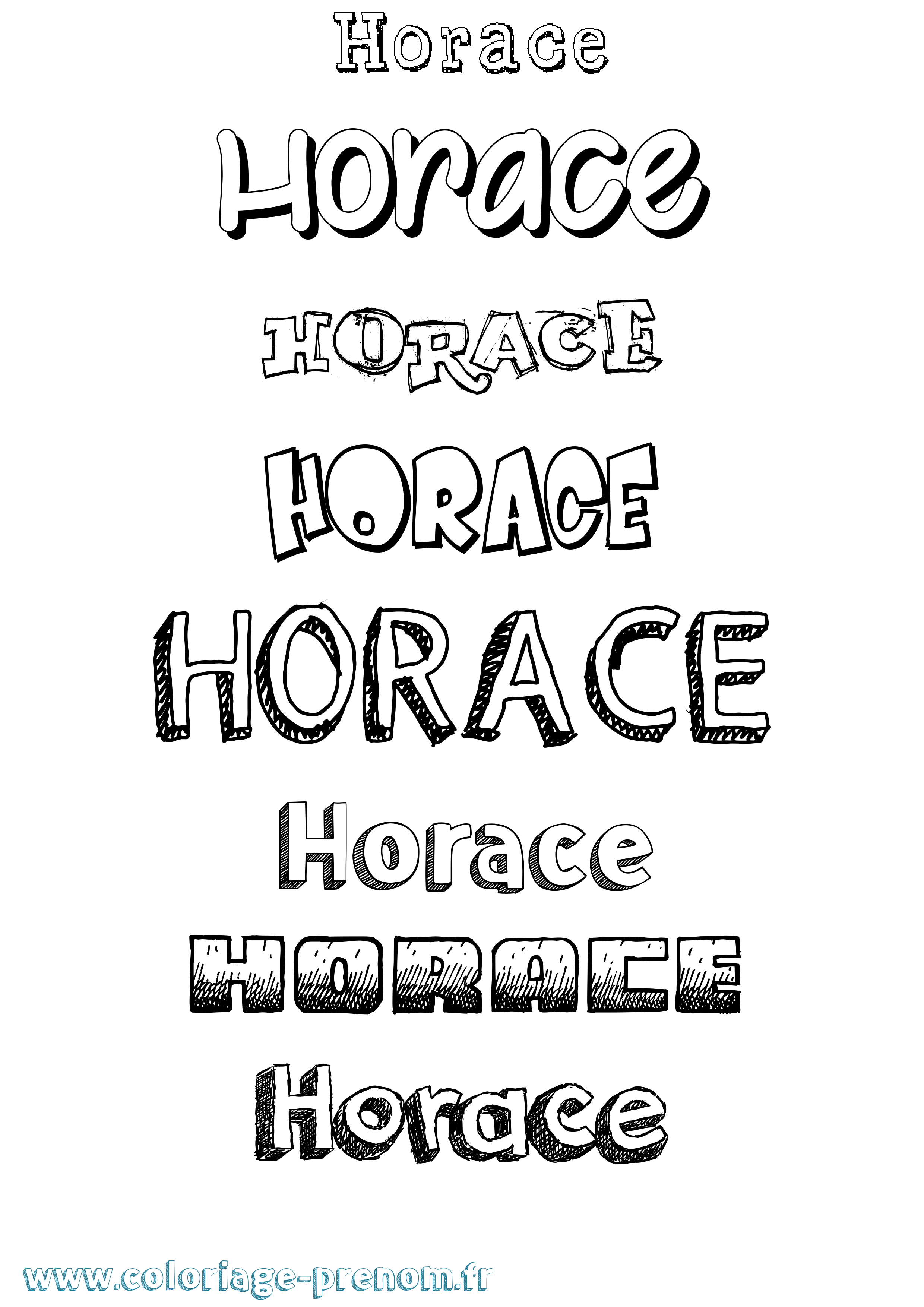 Coloriage Horace Dessiné Coloriage prénom Horace Dessiné