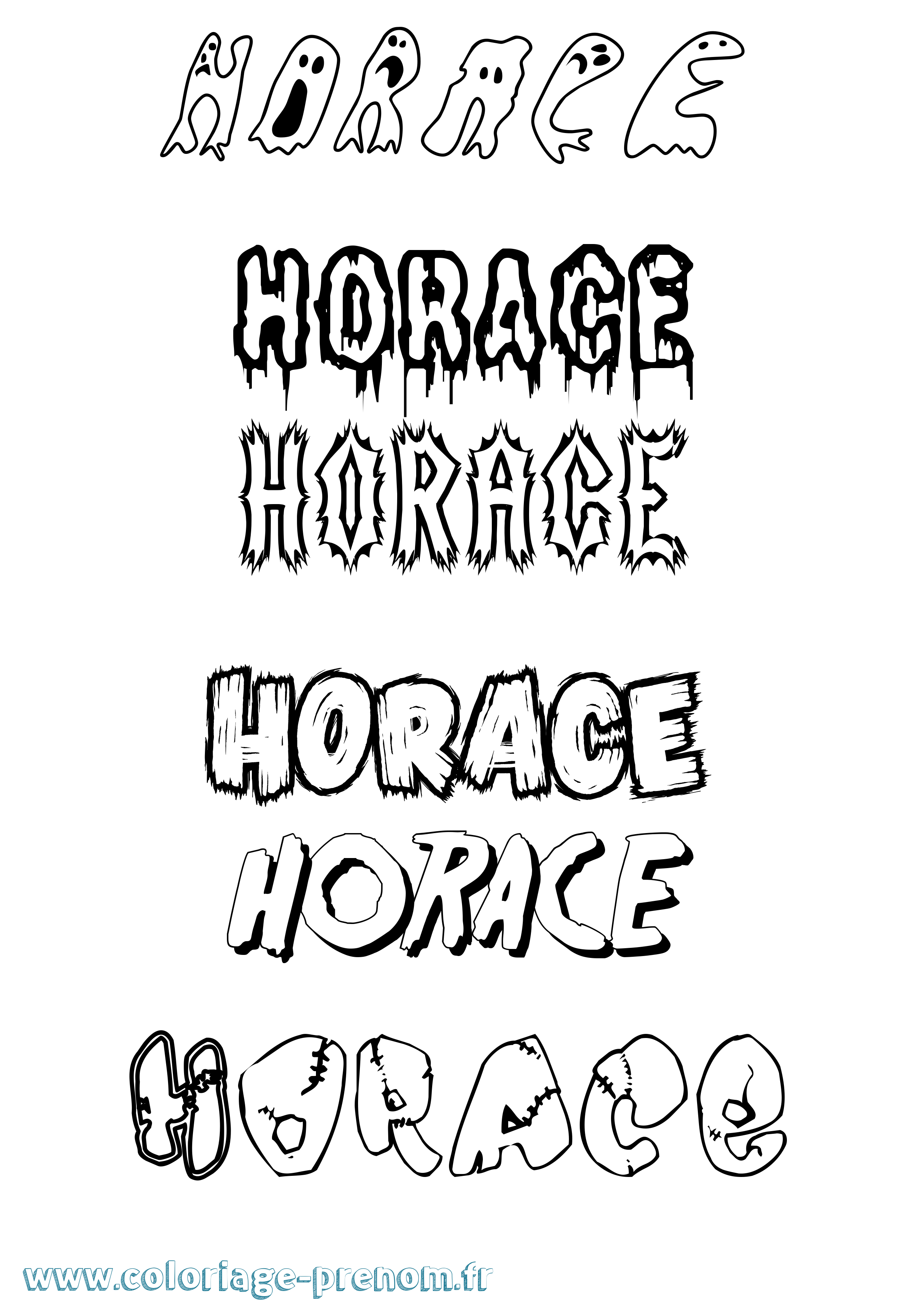 Coloriage Horace Frisson Coloriage prénom Horace Frisson