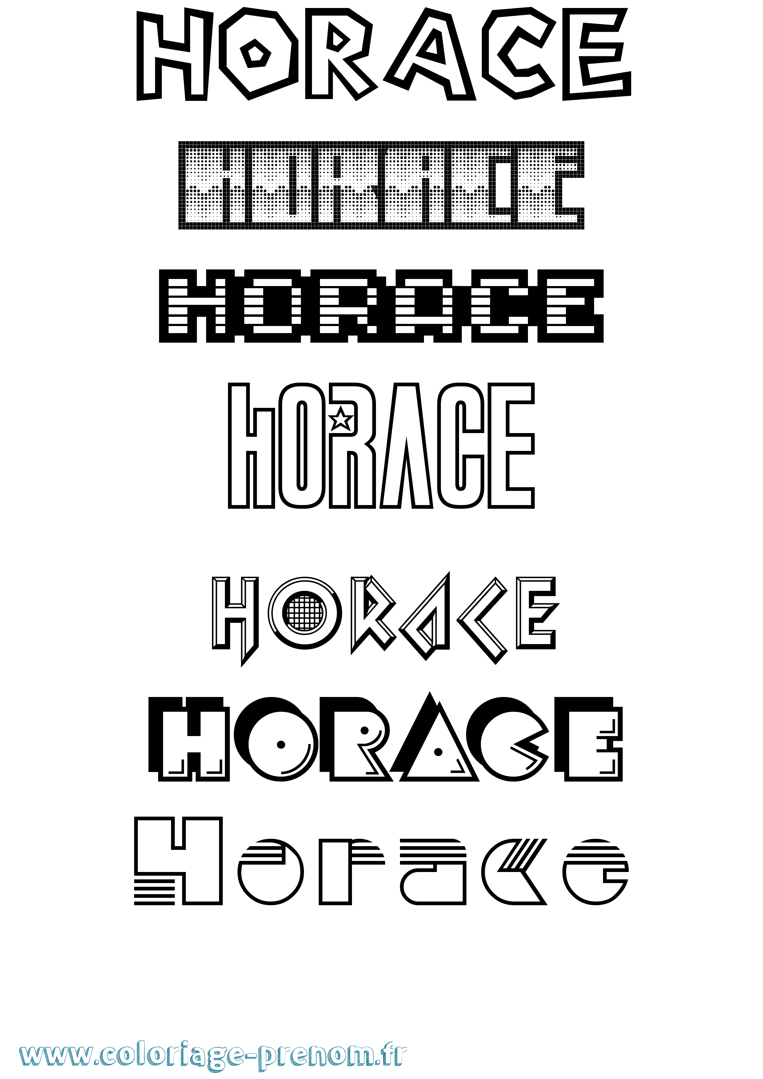Coloriage Horace Jeux Vidéos Coloriage prénom Horace Jeux Vidéos