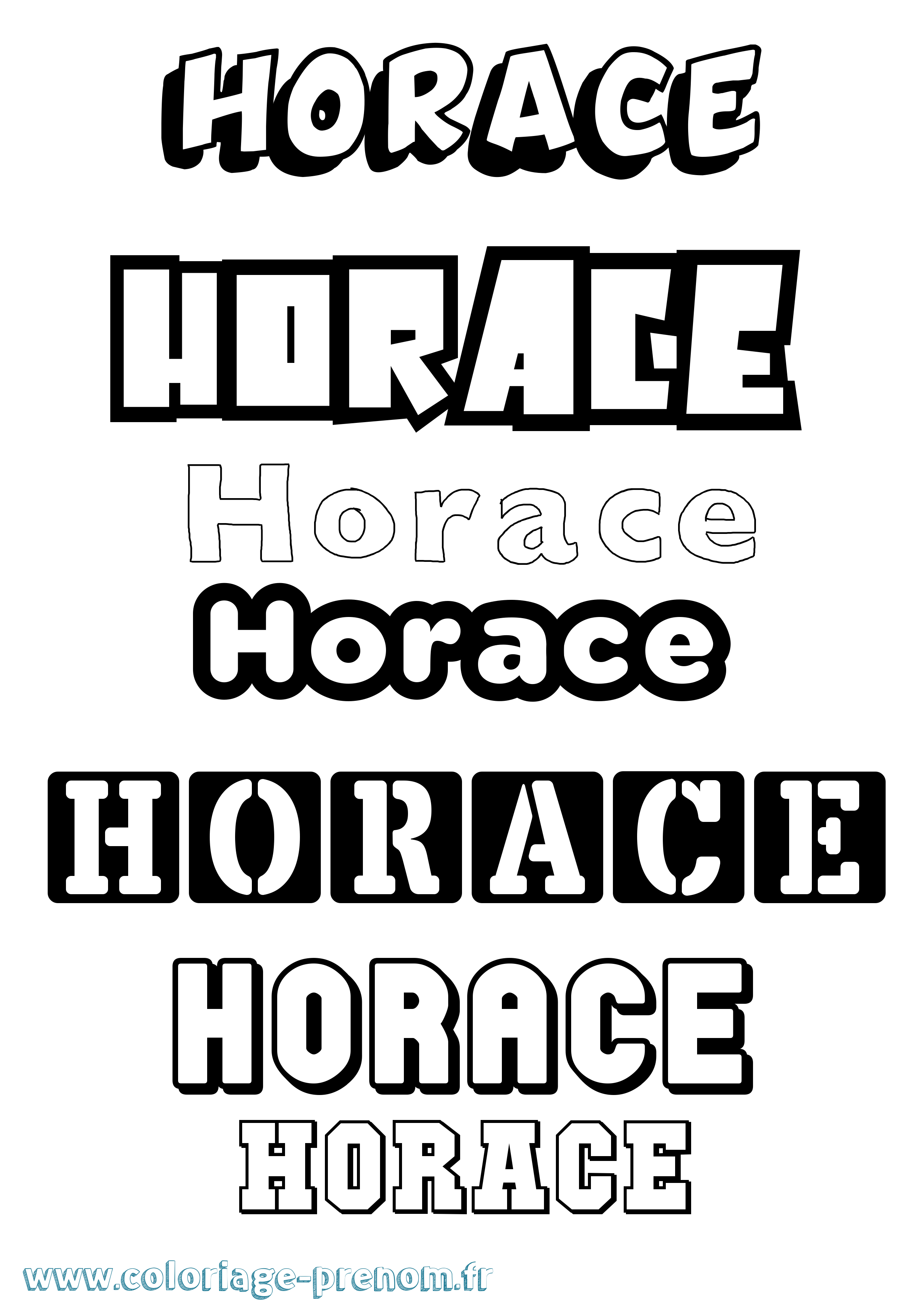 Coloriage Horace Simple Coloriage prénom Horace Simple