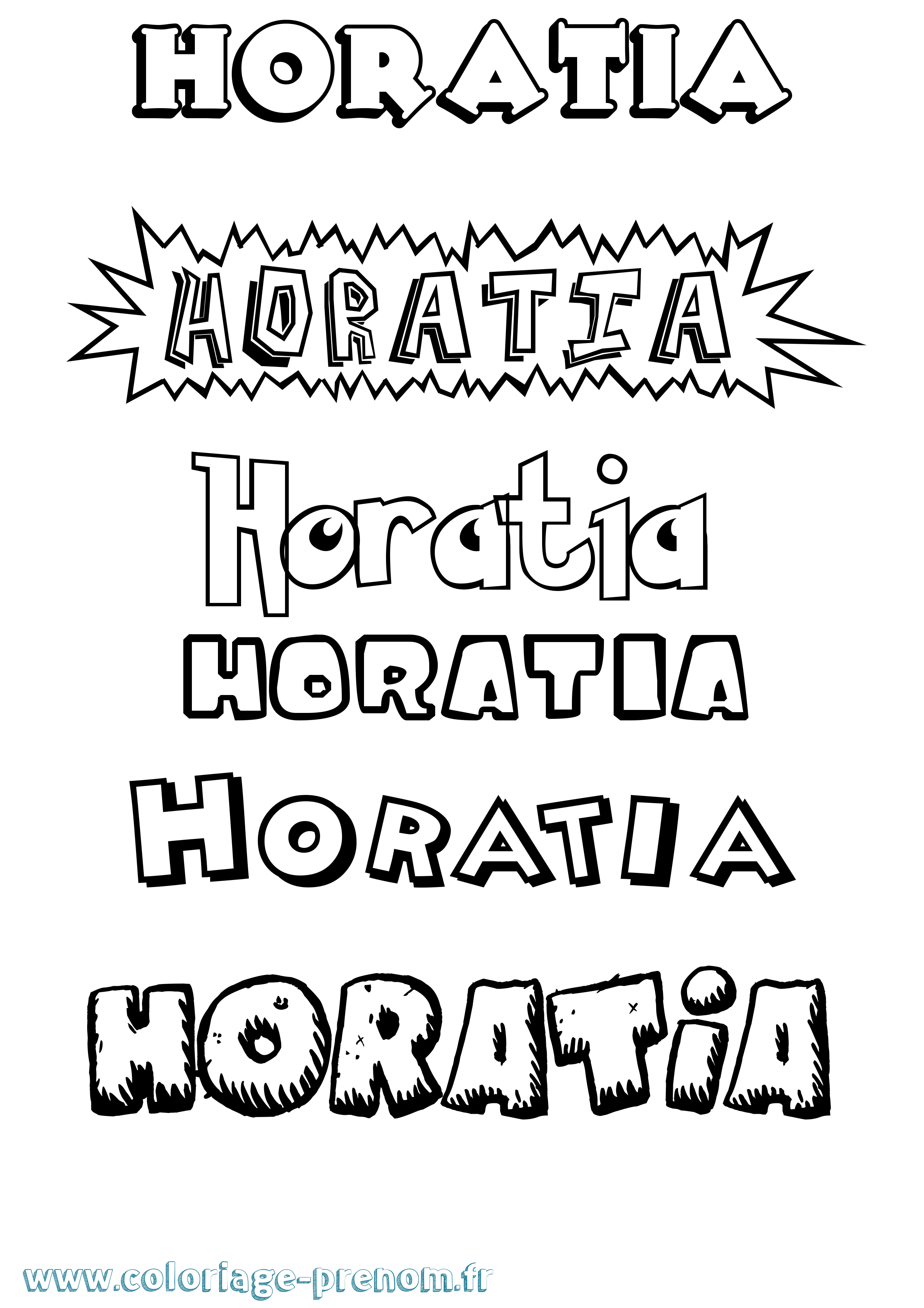 Coloriage Horatia Dessin Animé Coloriage prénom Horatia Dessin Animé