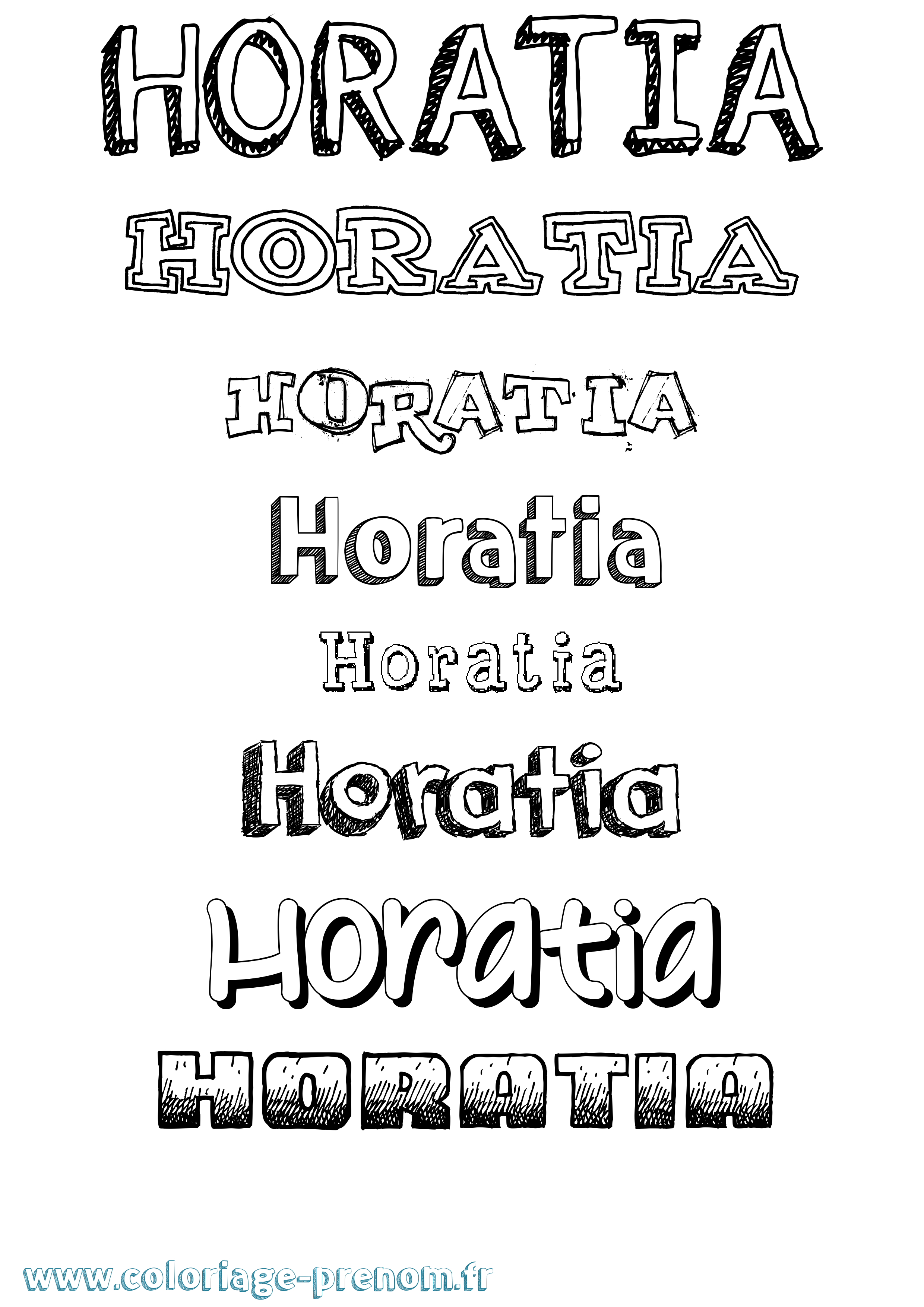 Coloriage Horatia Dessiné Coloriage prénom Horatia Dessiné
