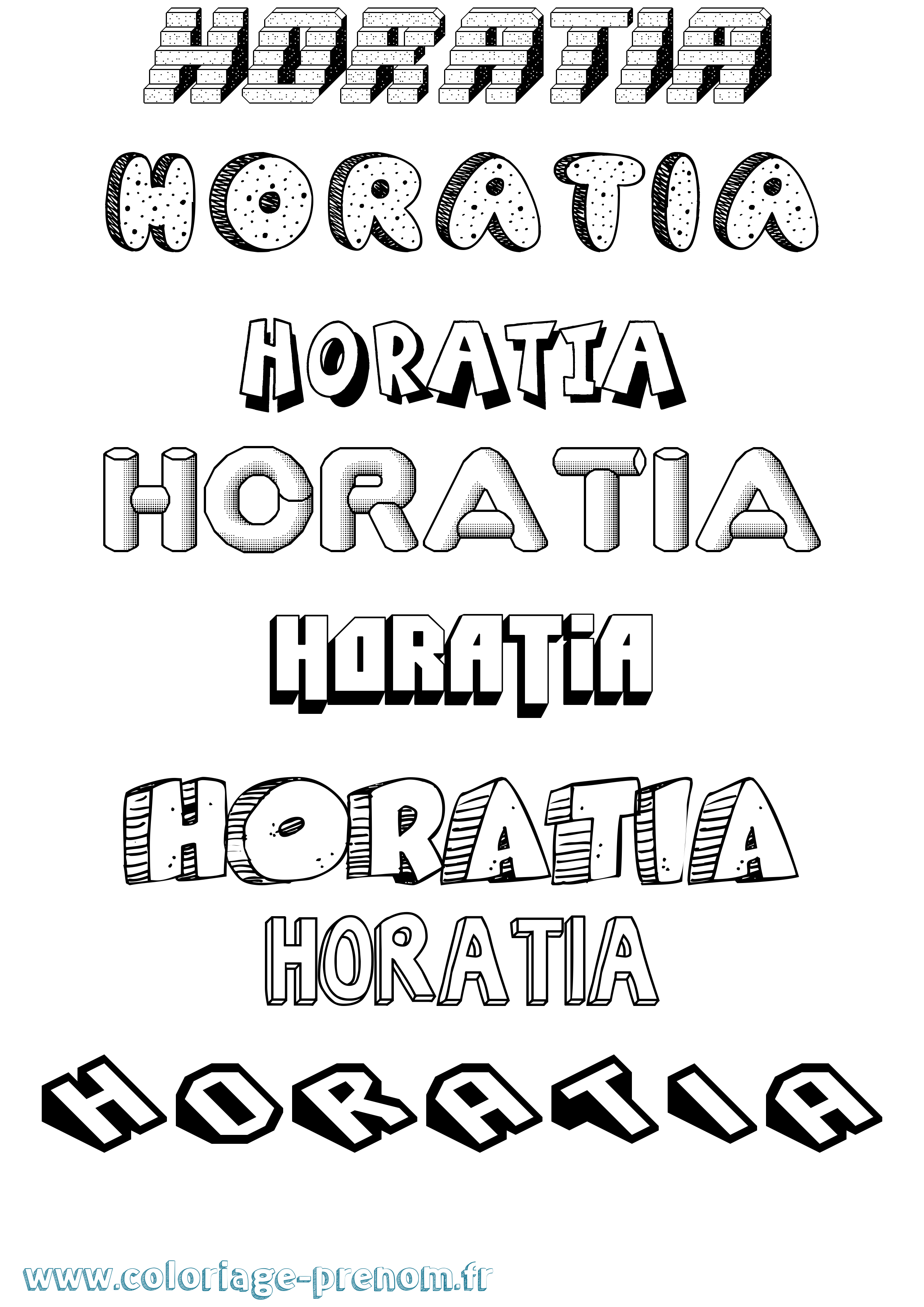 Coloriage Horatia Effet 3D Coloriage prénom Horatia Effet 3D