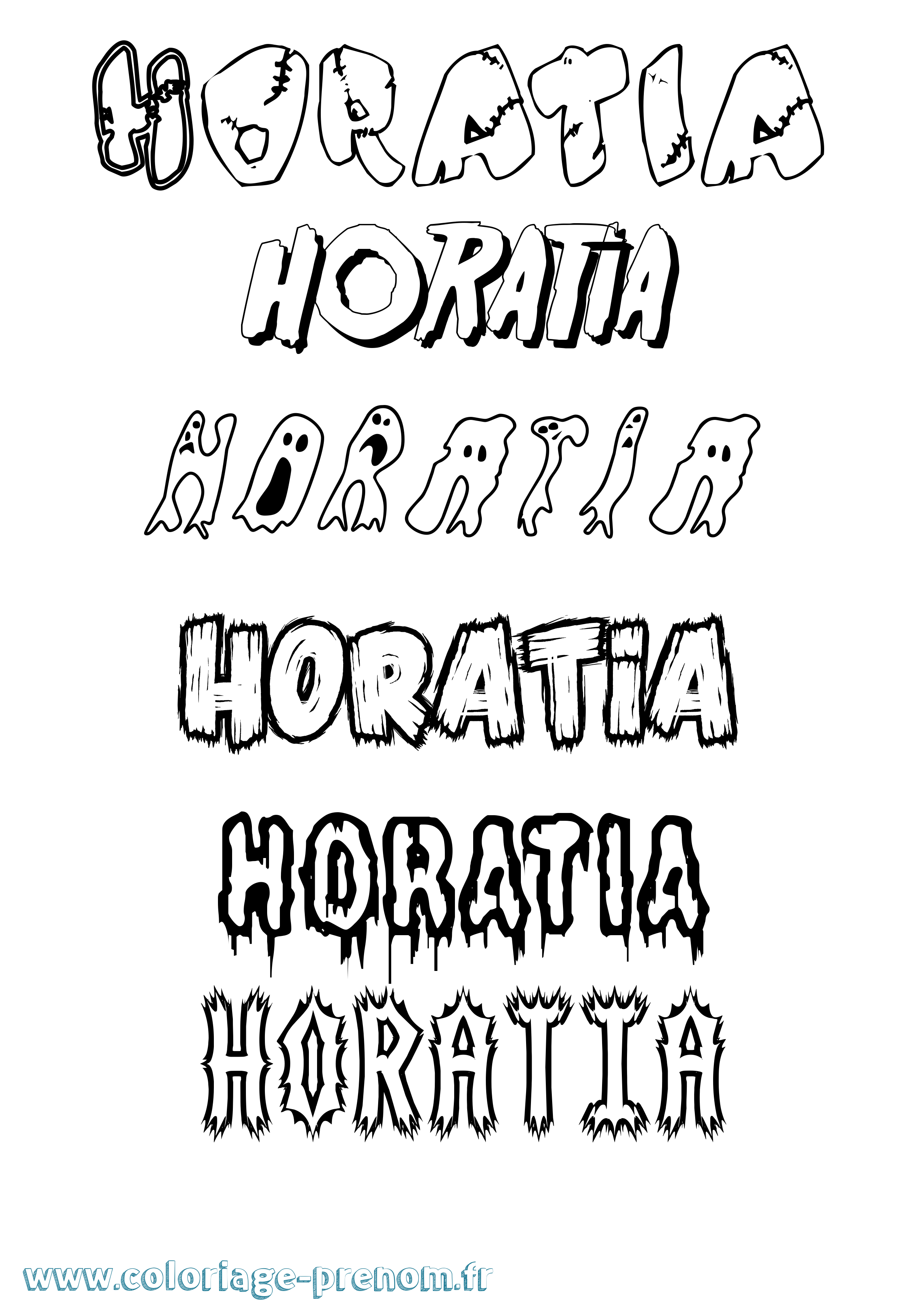 Coloriage Horatia Frisson Coloriage prénom Horatia Frisson