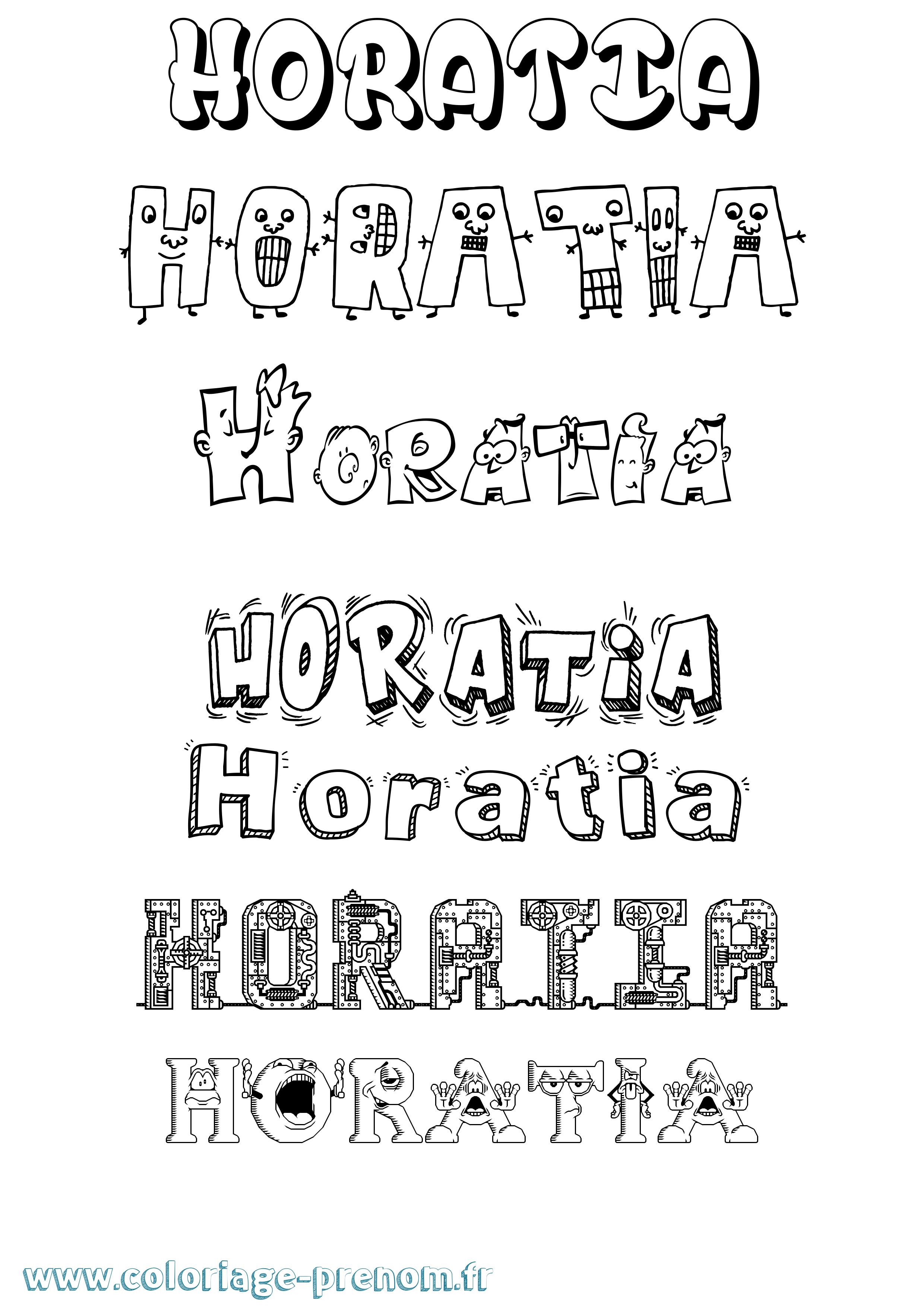 Coloriage Horatia Fun Coloriage prénom Horatia Fun