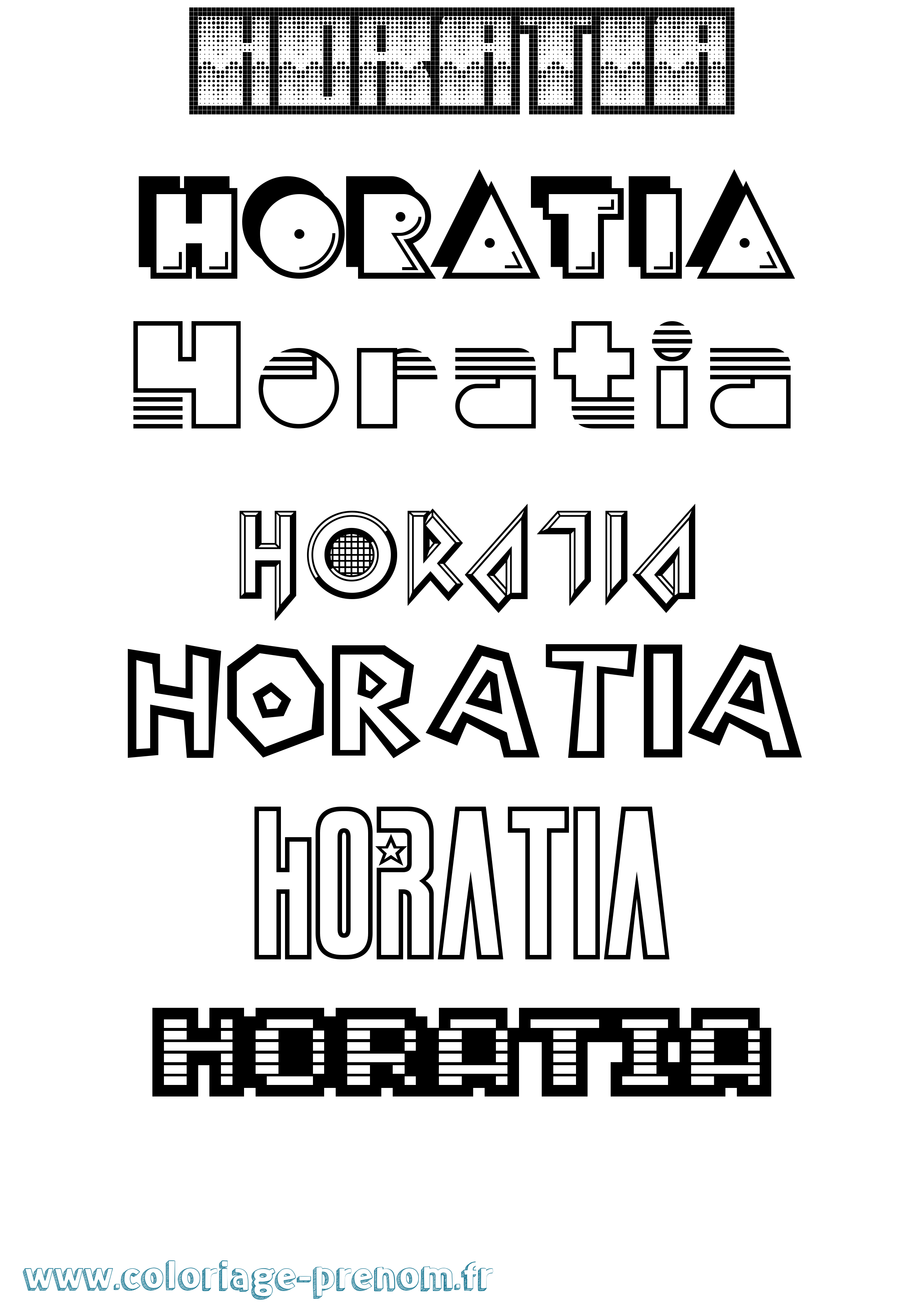 Coloriage Horatia Jeux Vidéos Coloriage prénom Horatia Jeux Vidéos