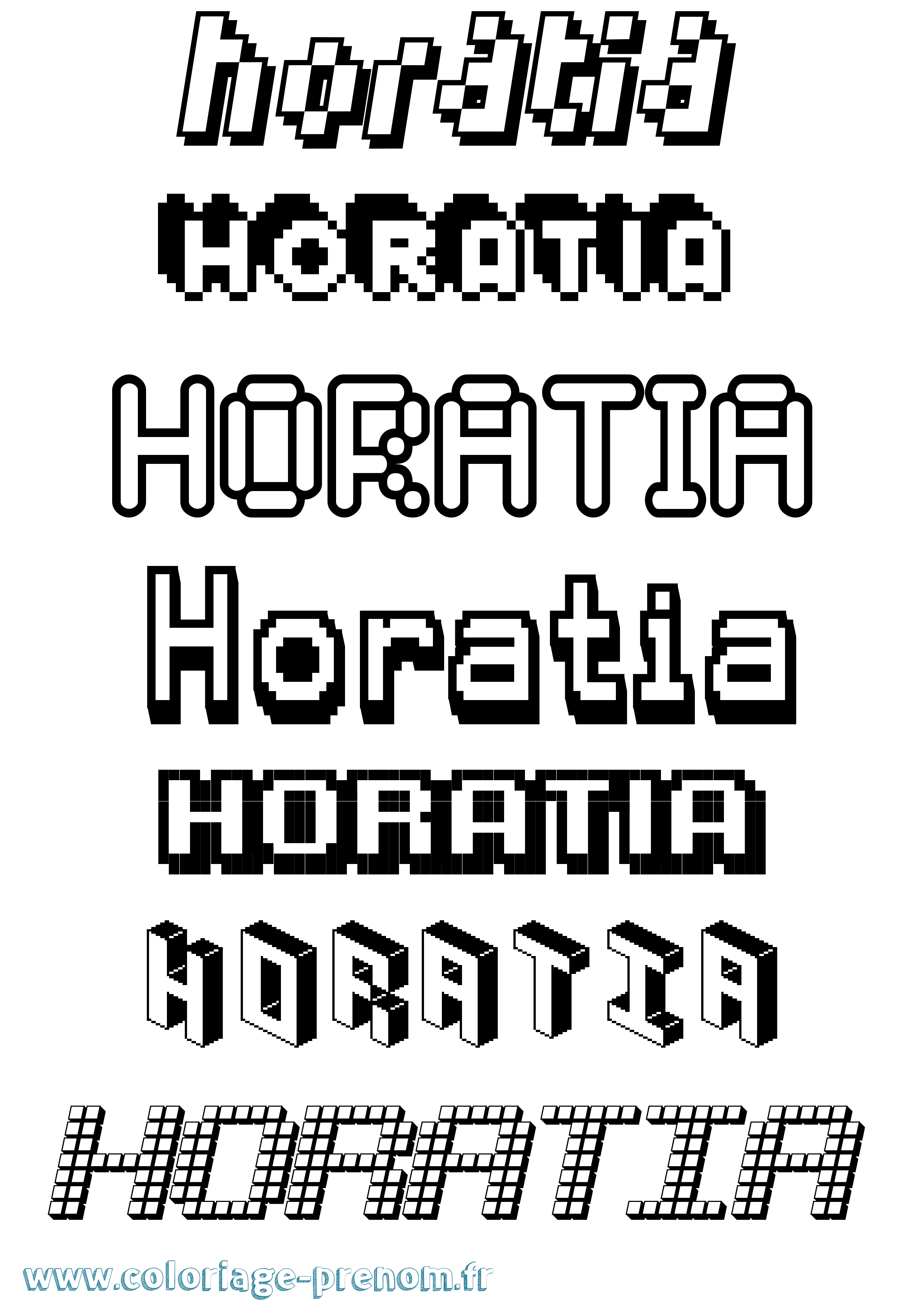 Coloriage Horatia Pixel Coloriage prénom Horatia Pixel