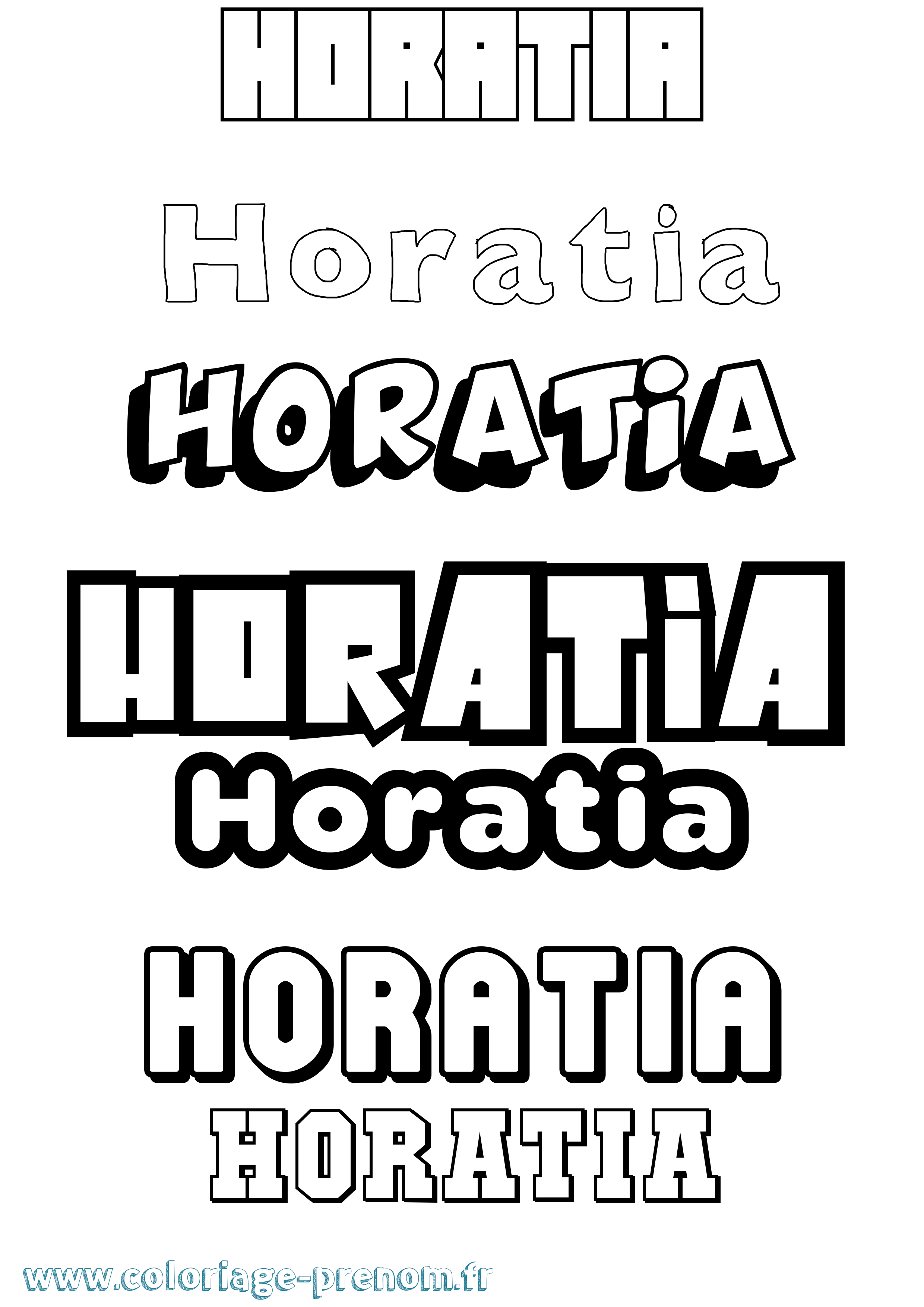 Coloriage Horatia Simple Coloriage prénom Horatia Simple