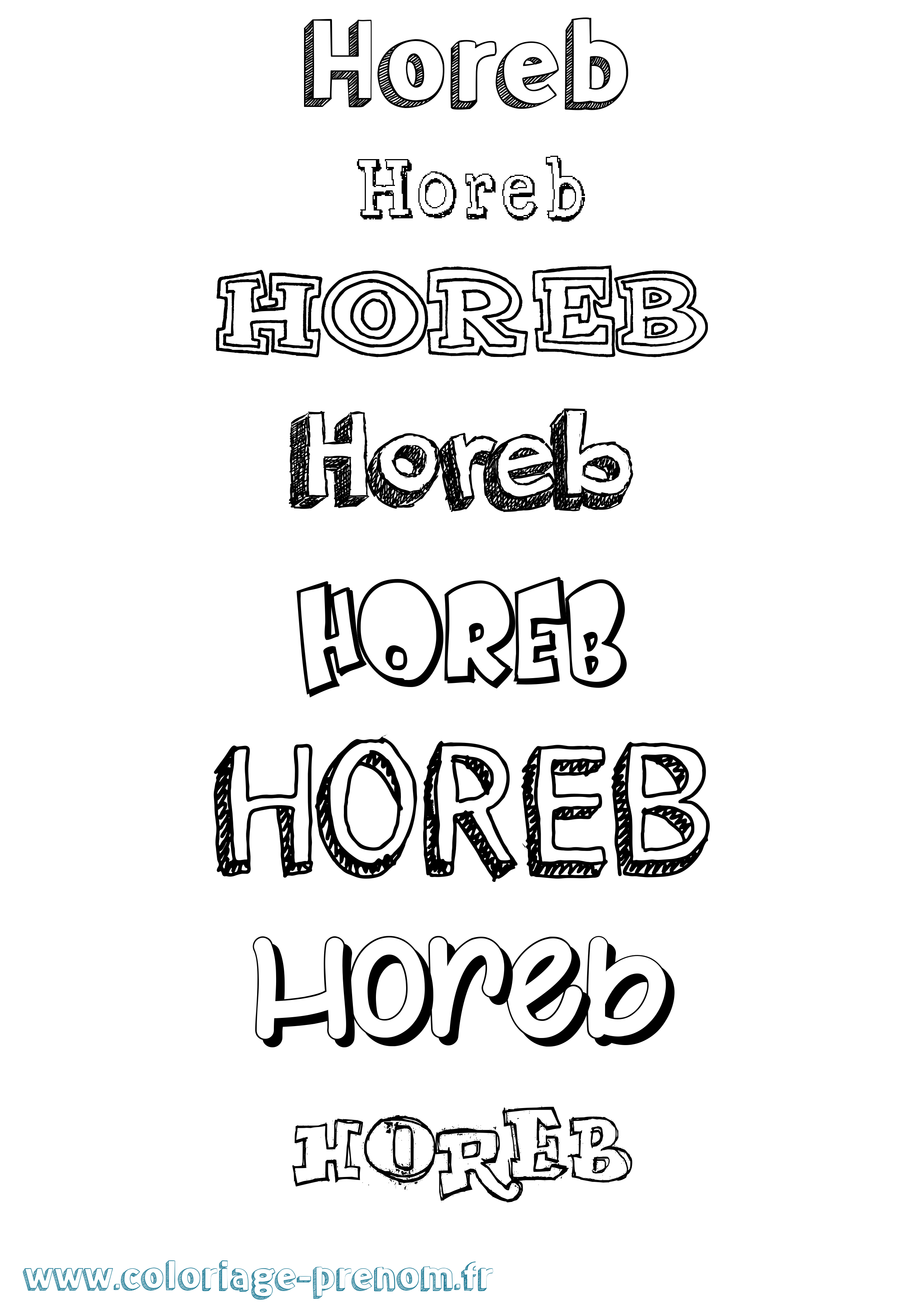 Coloriage Horeb Dessiné Coloriage prénom Horeb Dessiné