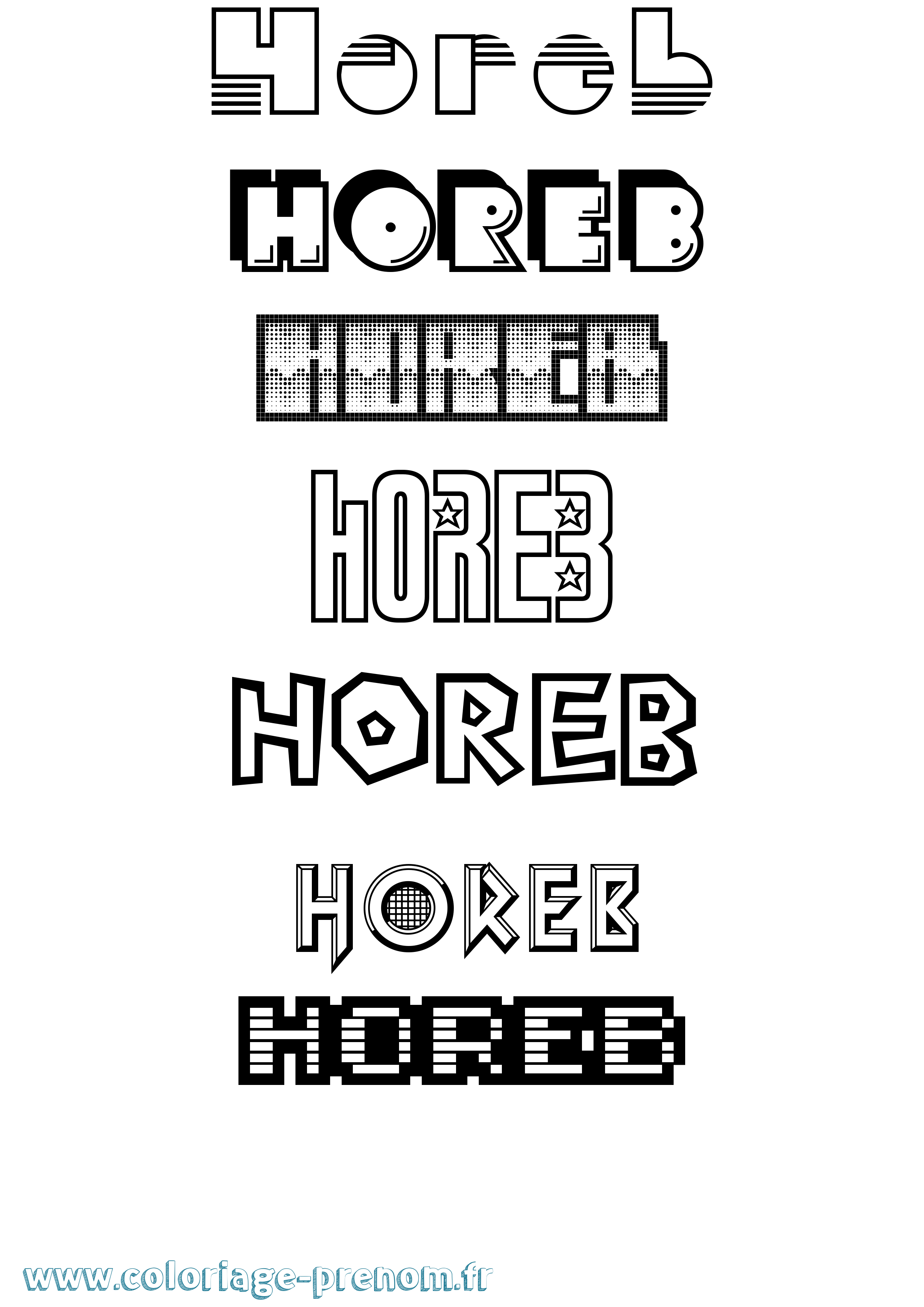 Coloriage Horeb Jeux Vidéos Coloriage prénom Horeb Jeux Vidéos