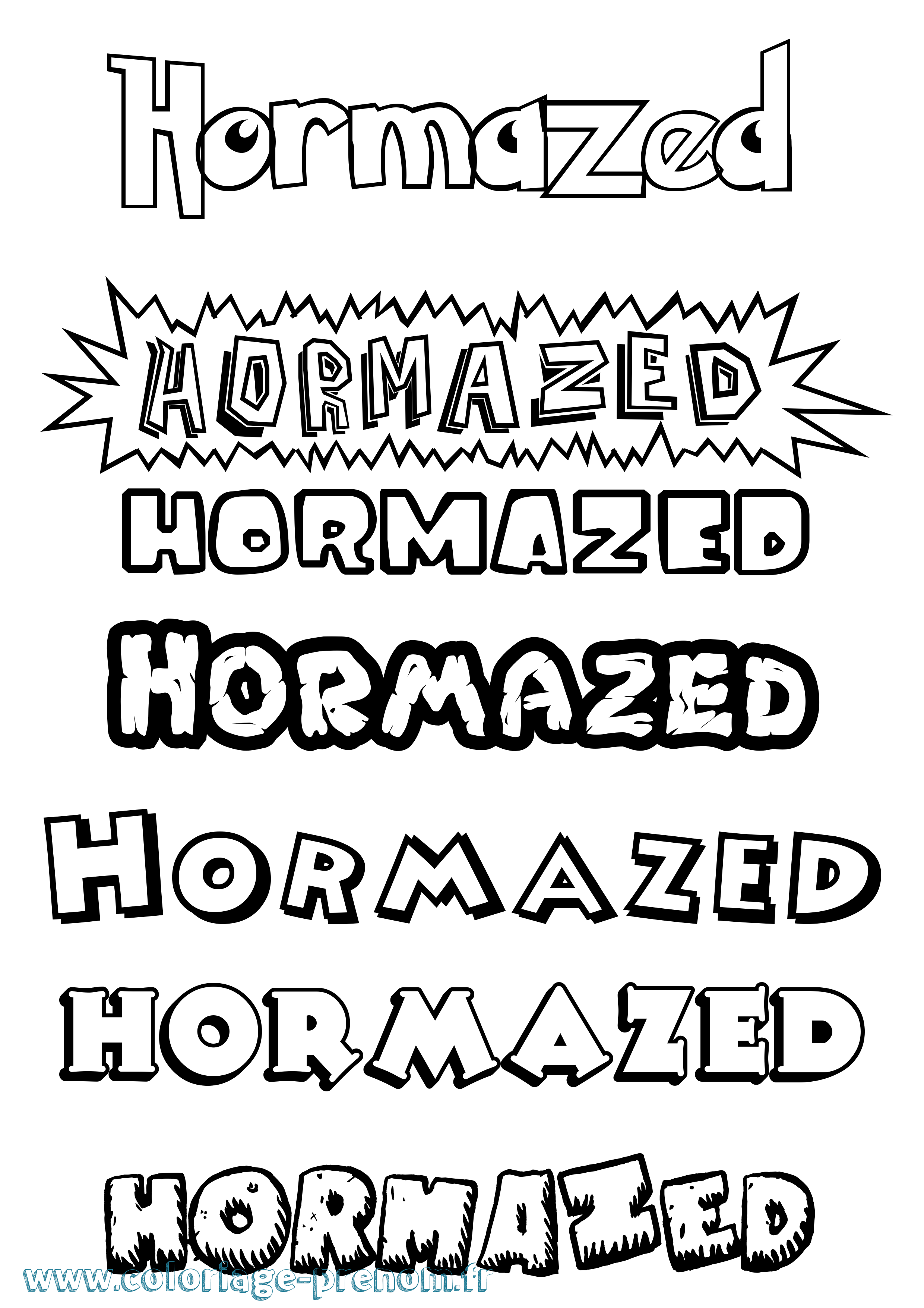 Coloriage Hormazed Dessin Animé Coloriage prénom Hormazed Dessin Animé