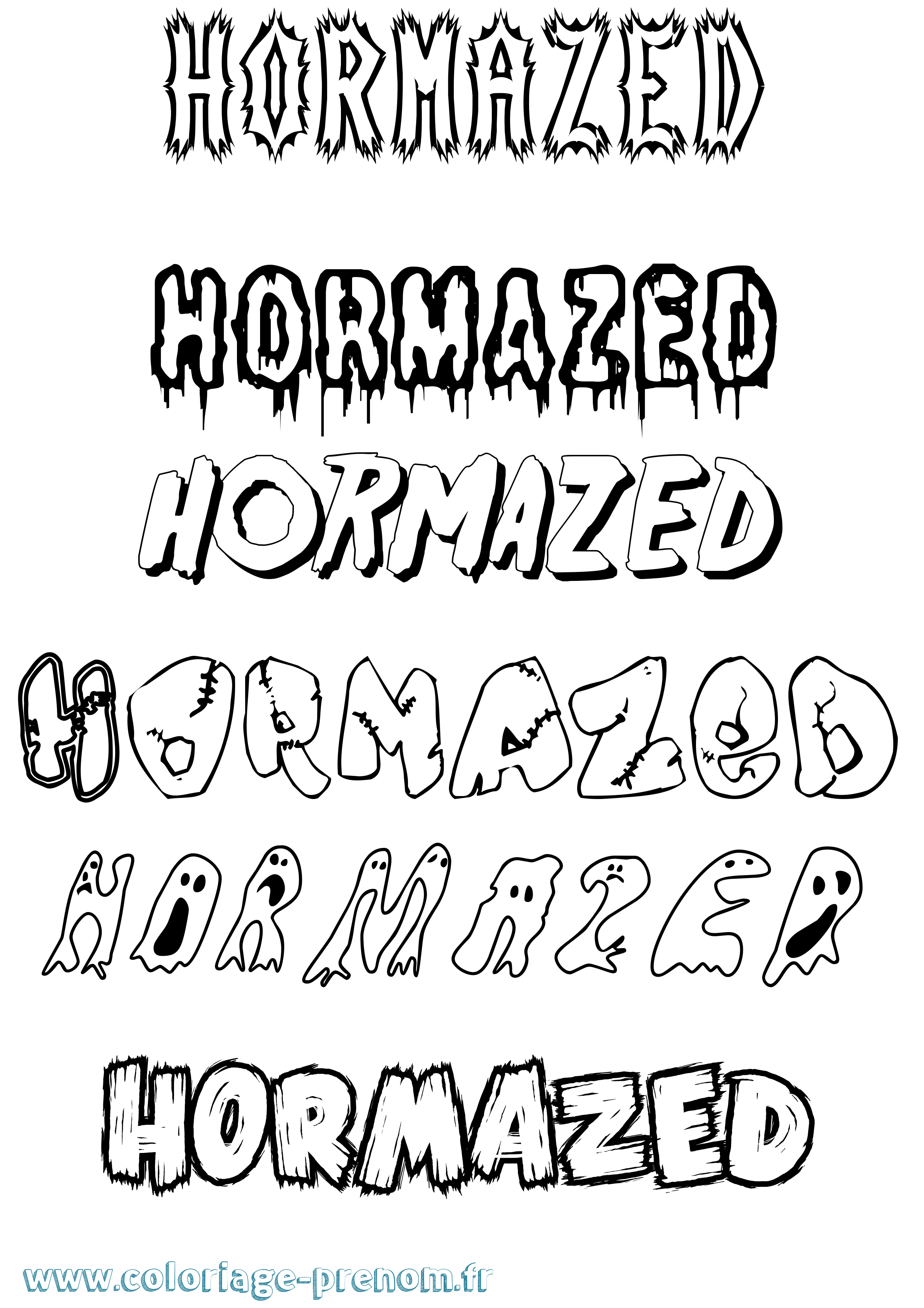 Coloriage Hormazed Frisson Coloriage prénom Hormazed Frisson