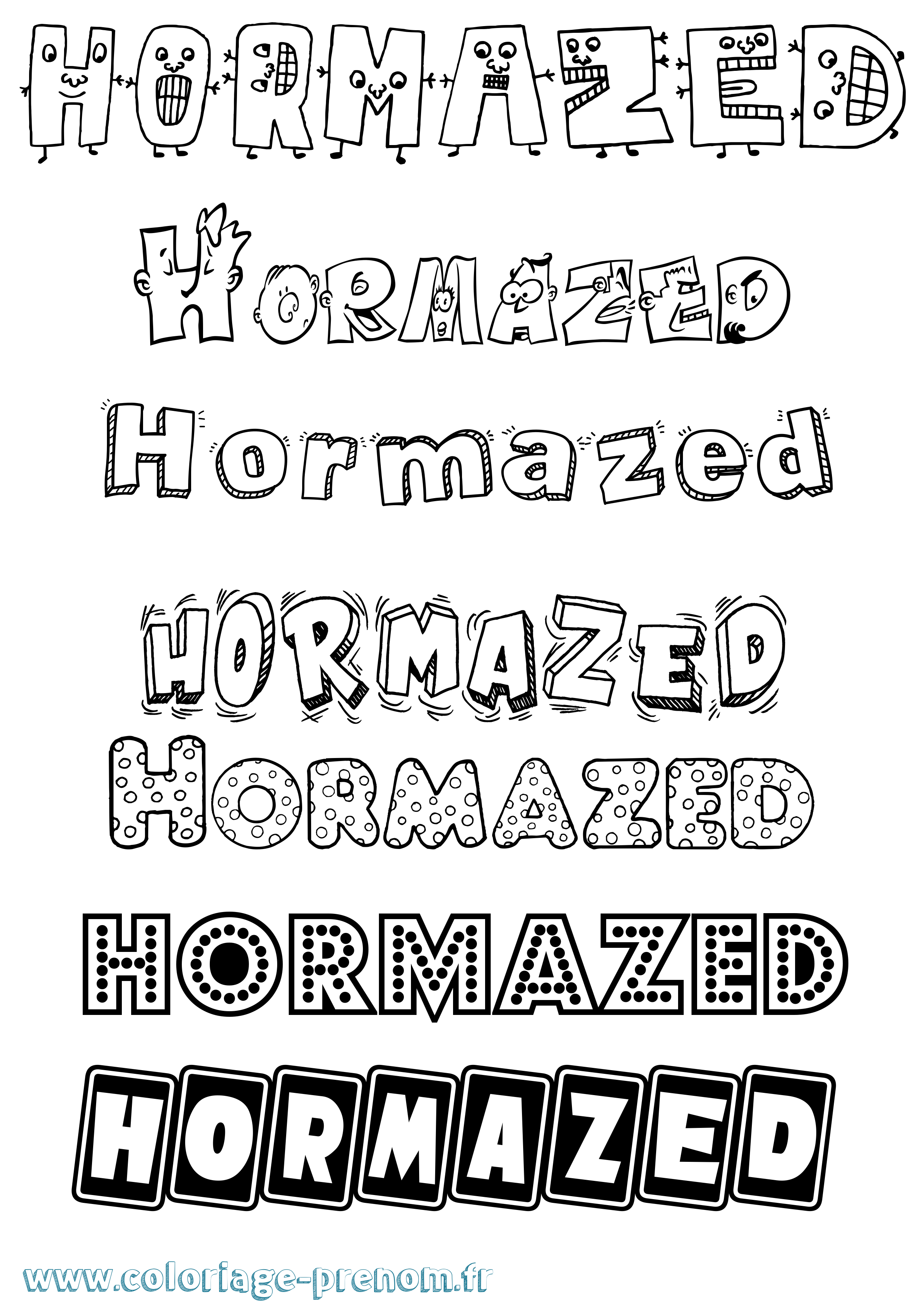 Coloriage Hormazed Fun Coloriage prénom Hormazed Fun