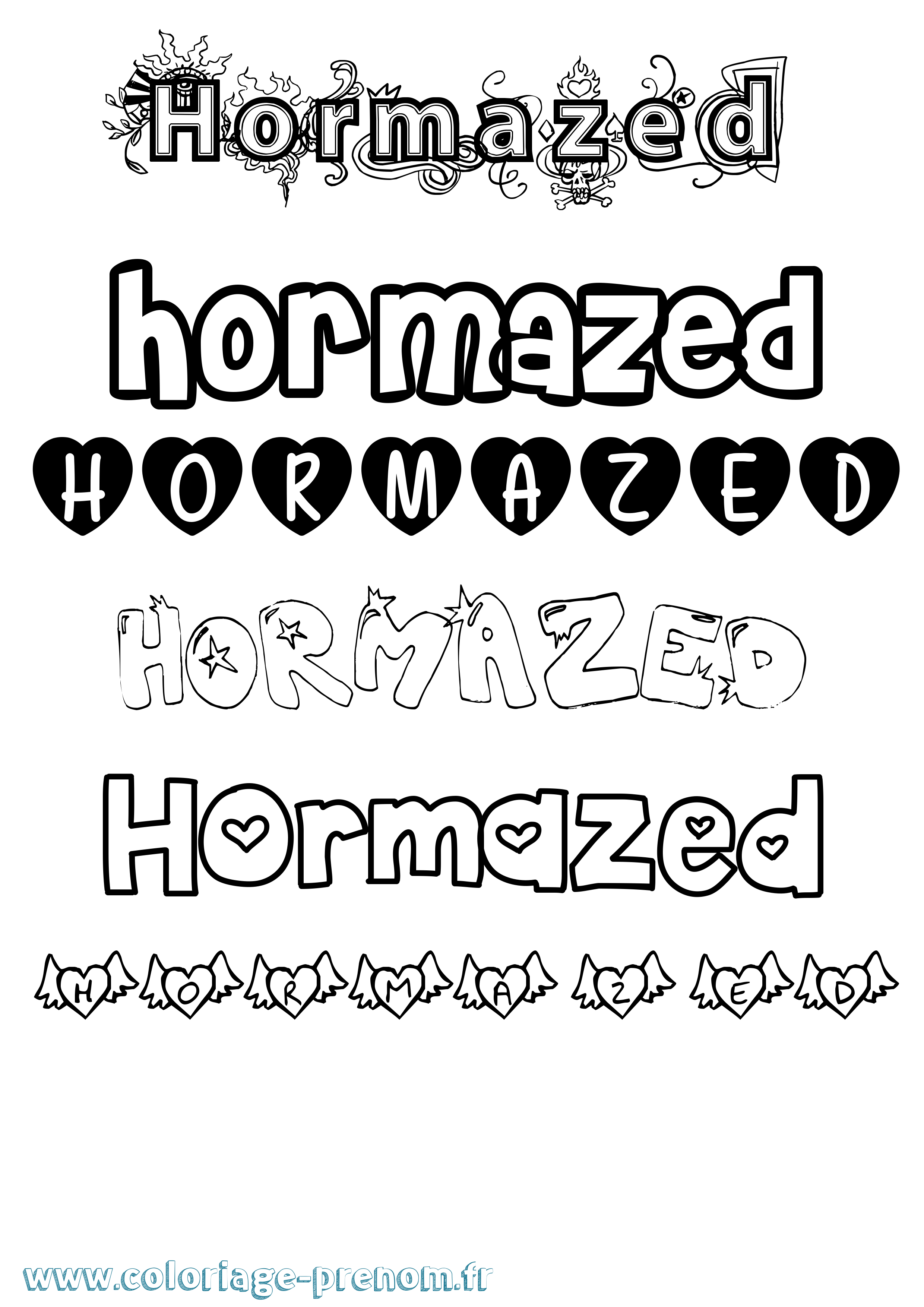 Coloriage Hormazed Girly Coloriage prénom Hormazed Girly