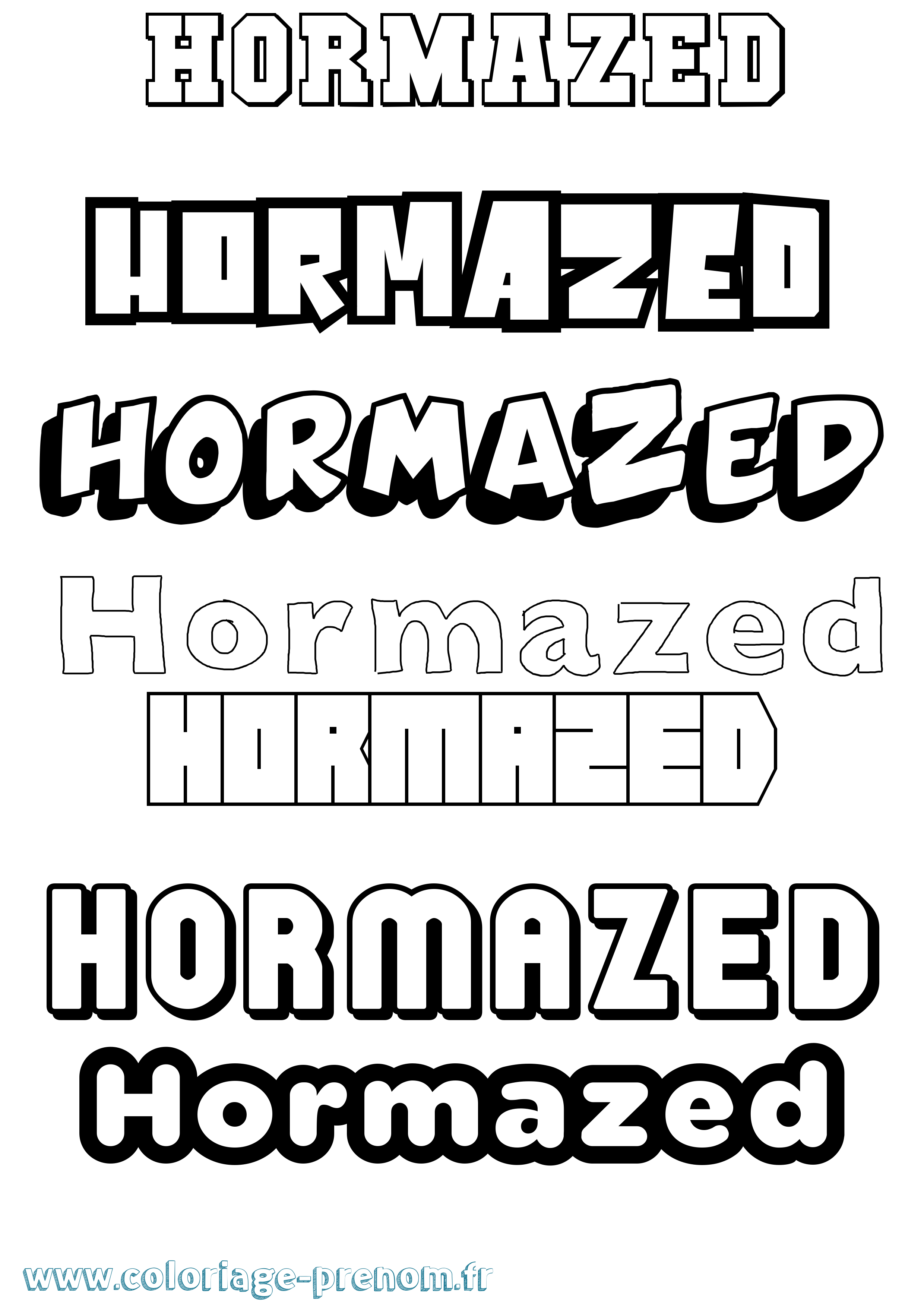 Coloriage Hormazed Simple Coloriage prénom Hormazed Simple