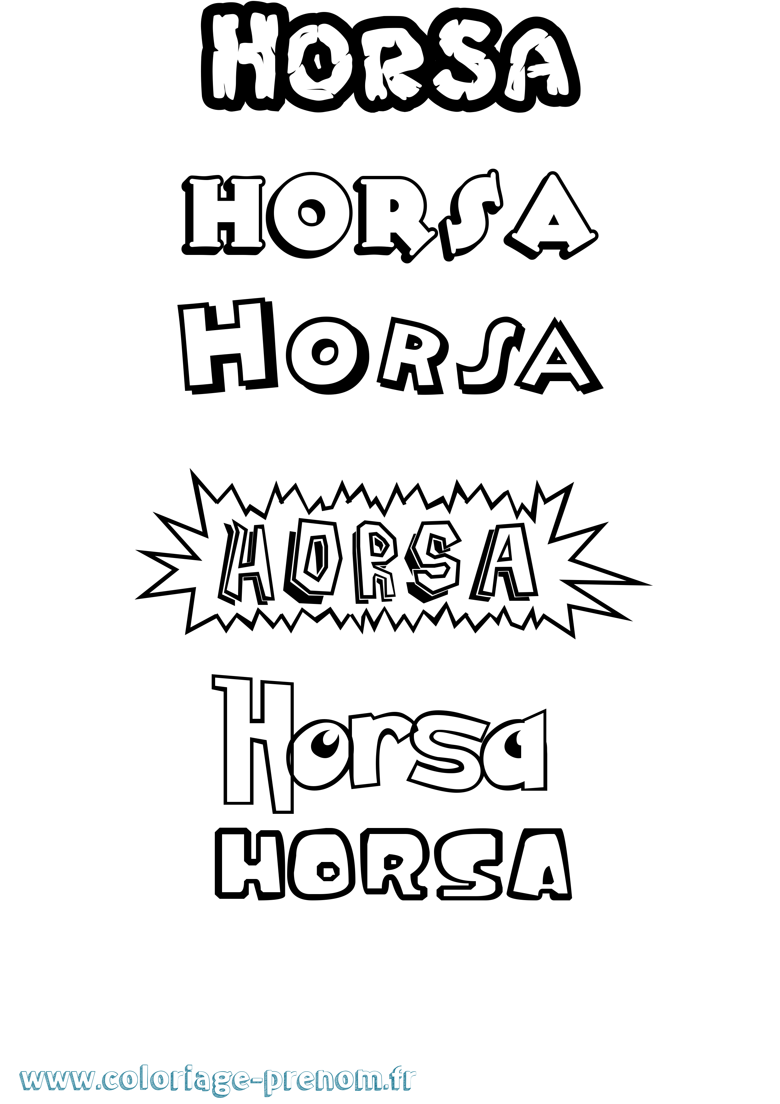 Coloriage Horsa Dessin Animé Coloriage prénom Horsa Dessin Animé