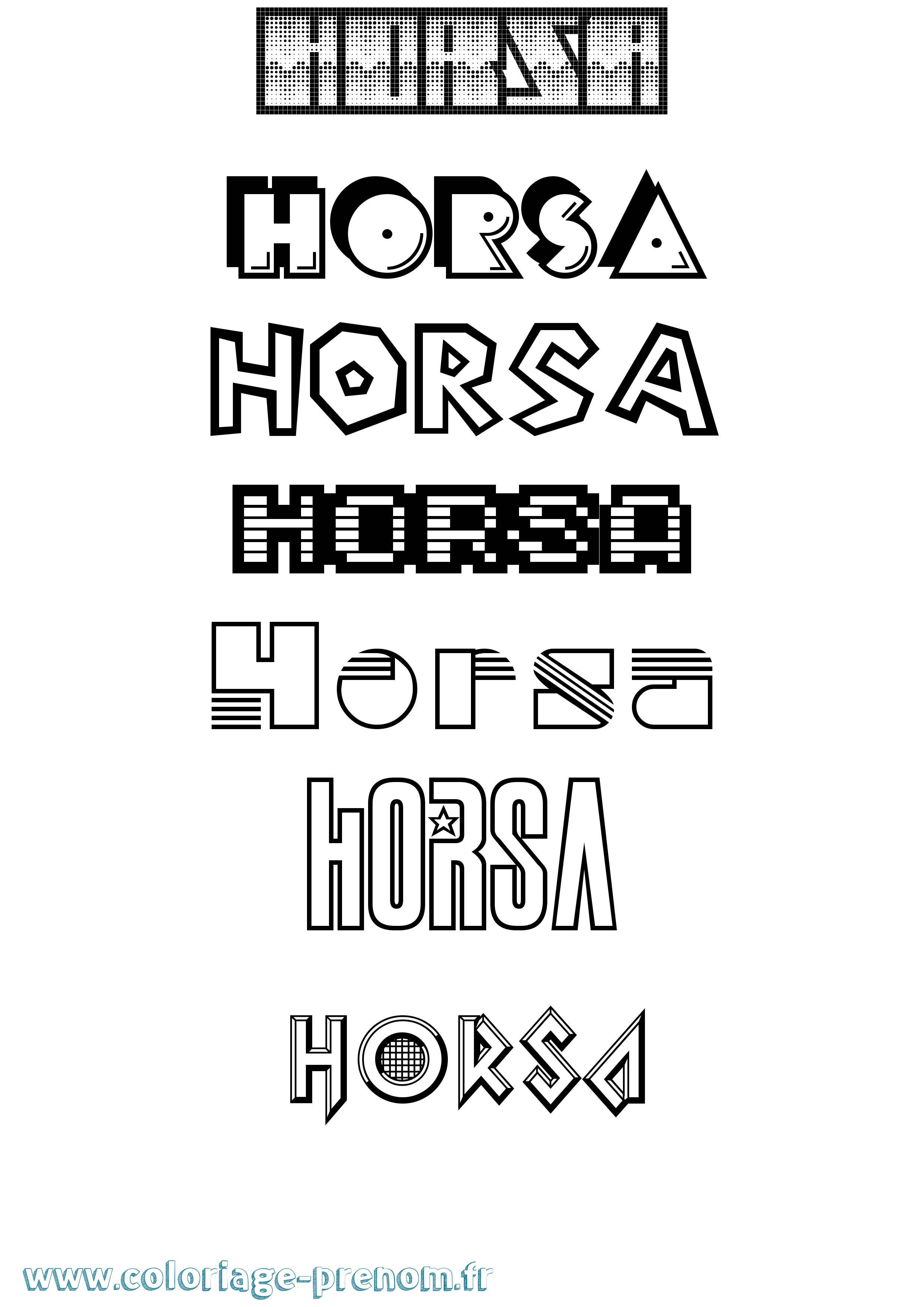 Coloriage Horsa Jeux Vidéos Coloriage prénom Horsa Jeux Vidéos