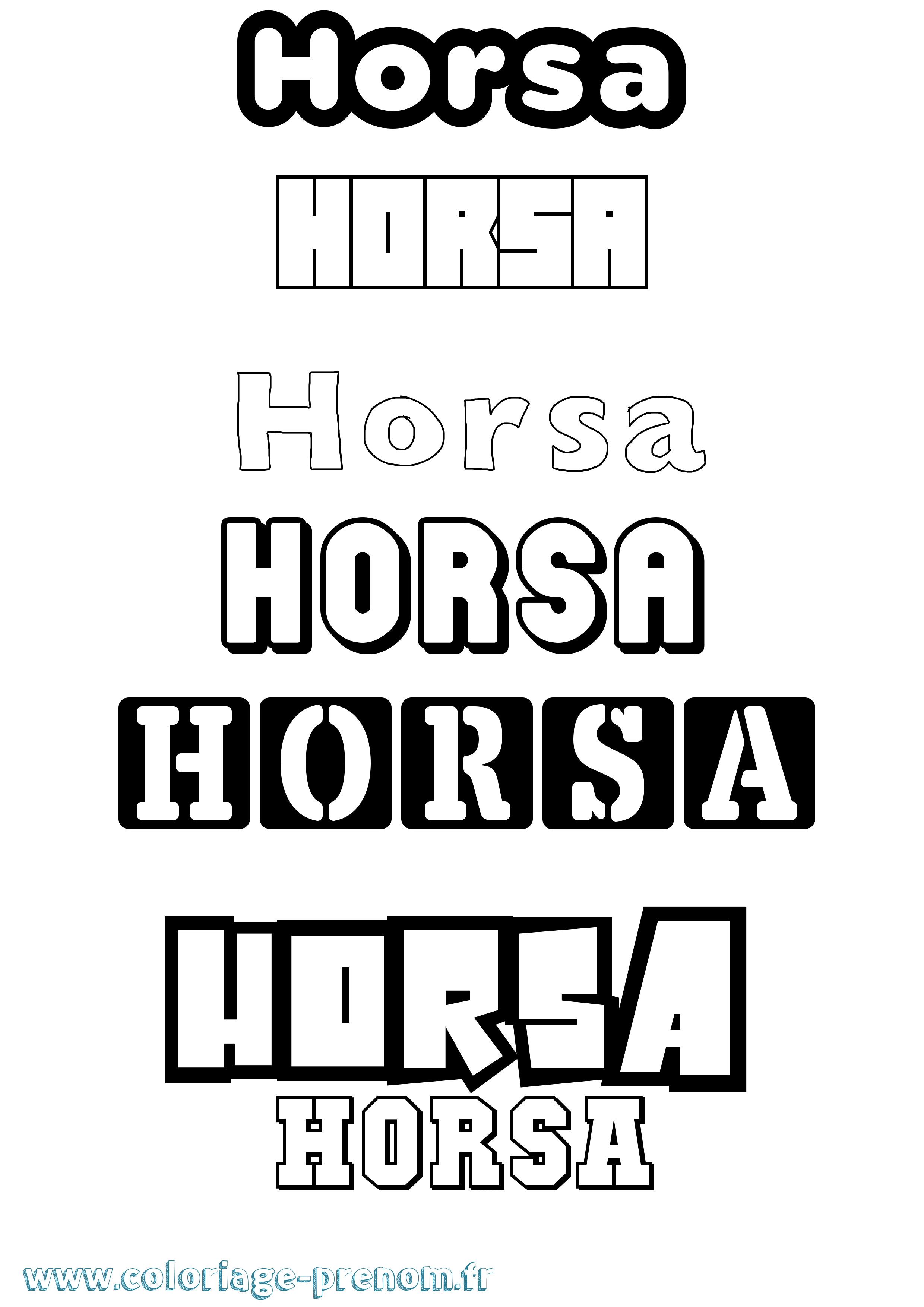 Coloriage Horsa Simple Coloriage prénom Horsa Simple