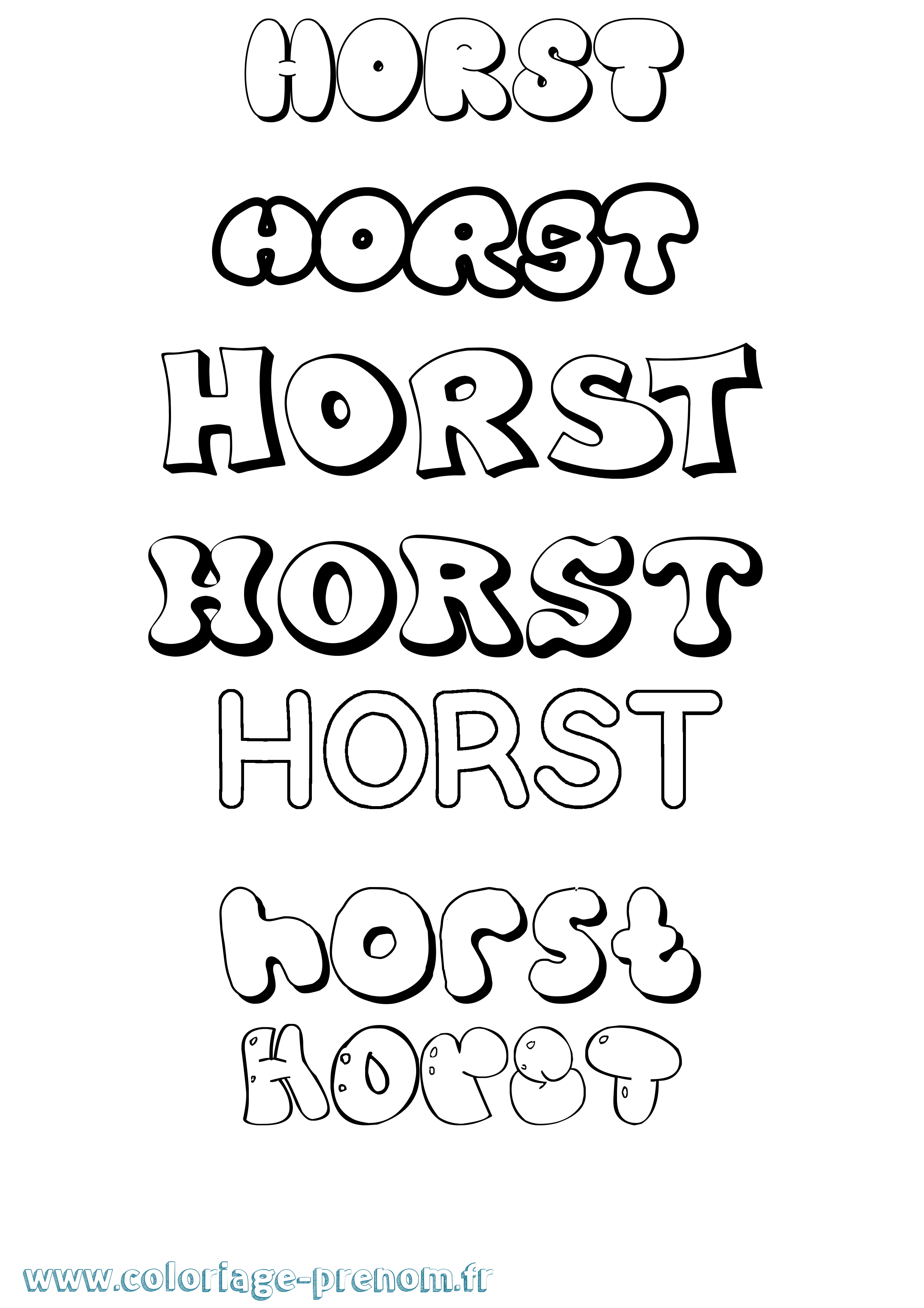 Coloriage Horst Bubble Coloriage prénom Horst Bubble