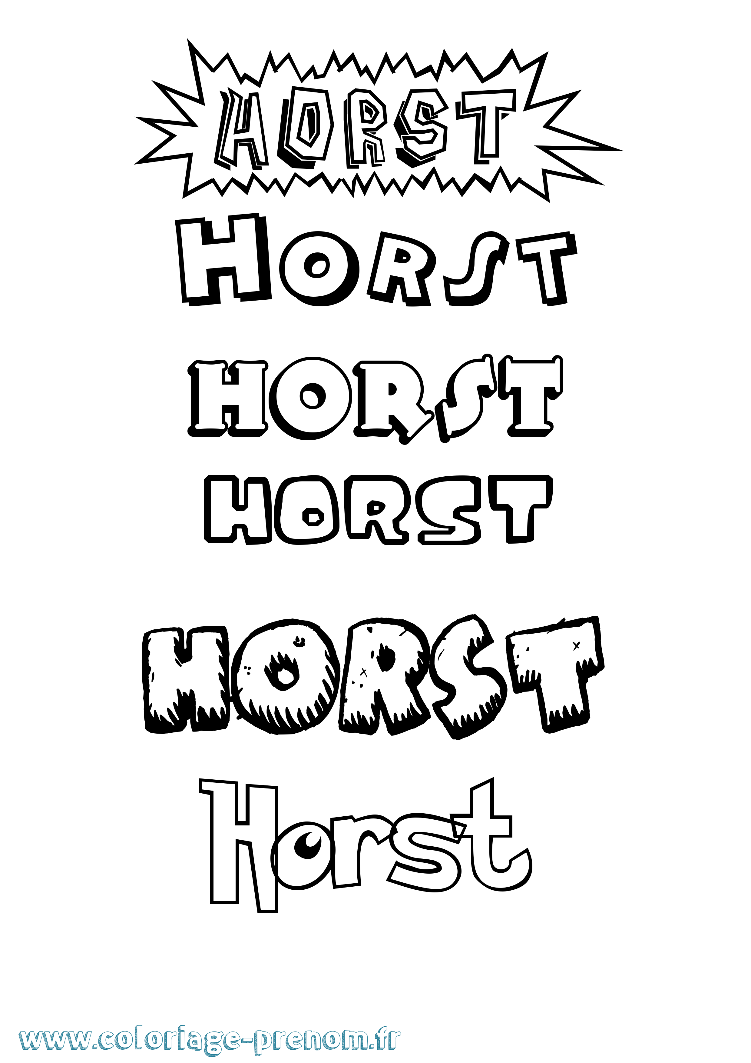 Coloriage Horst Dessin Animé Coloriage prénom Horst Dessin Animé