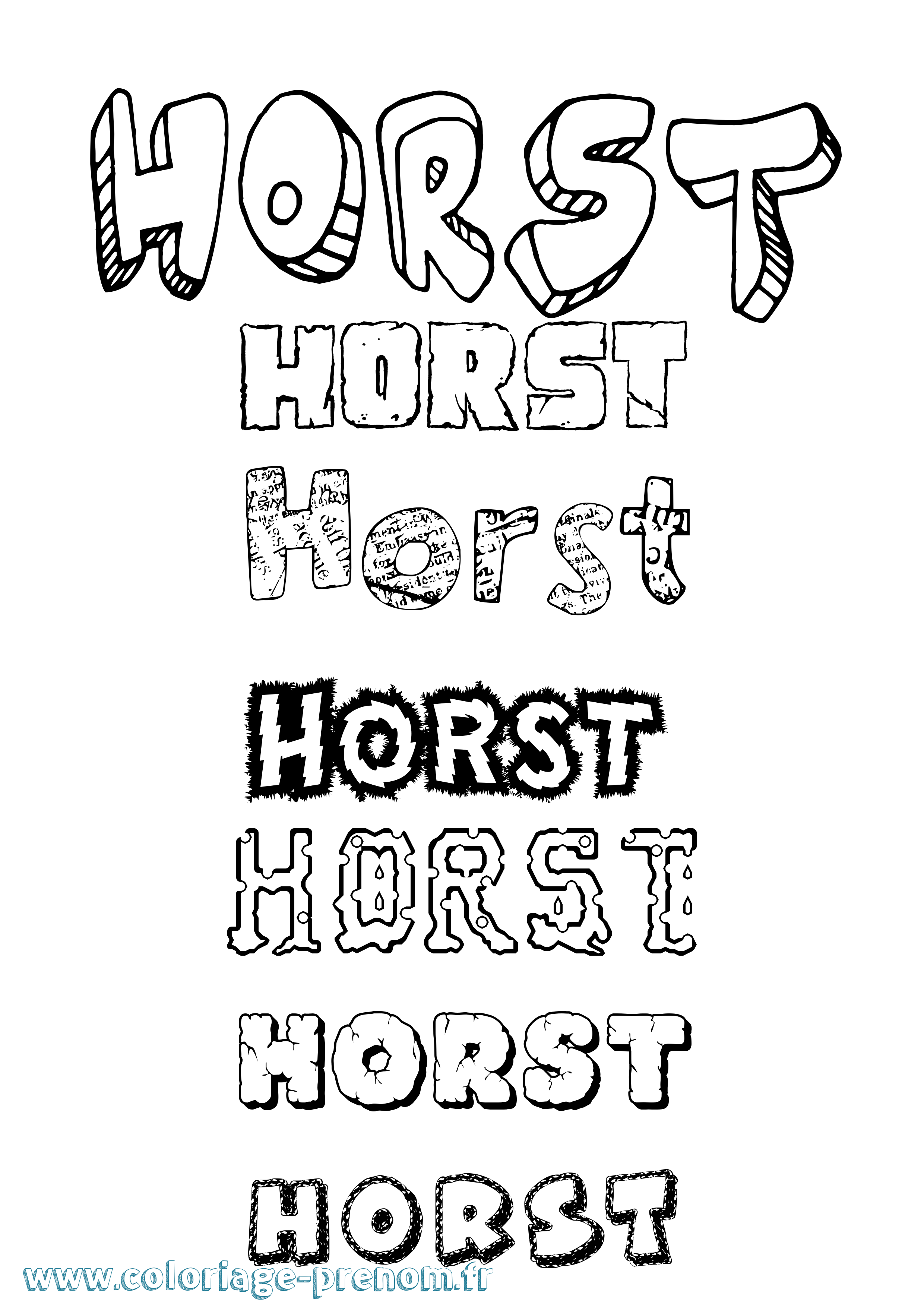 Coloriage Horst Destructuré Coloriage prénom Horst Destructuré