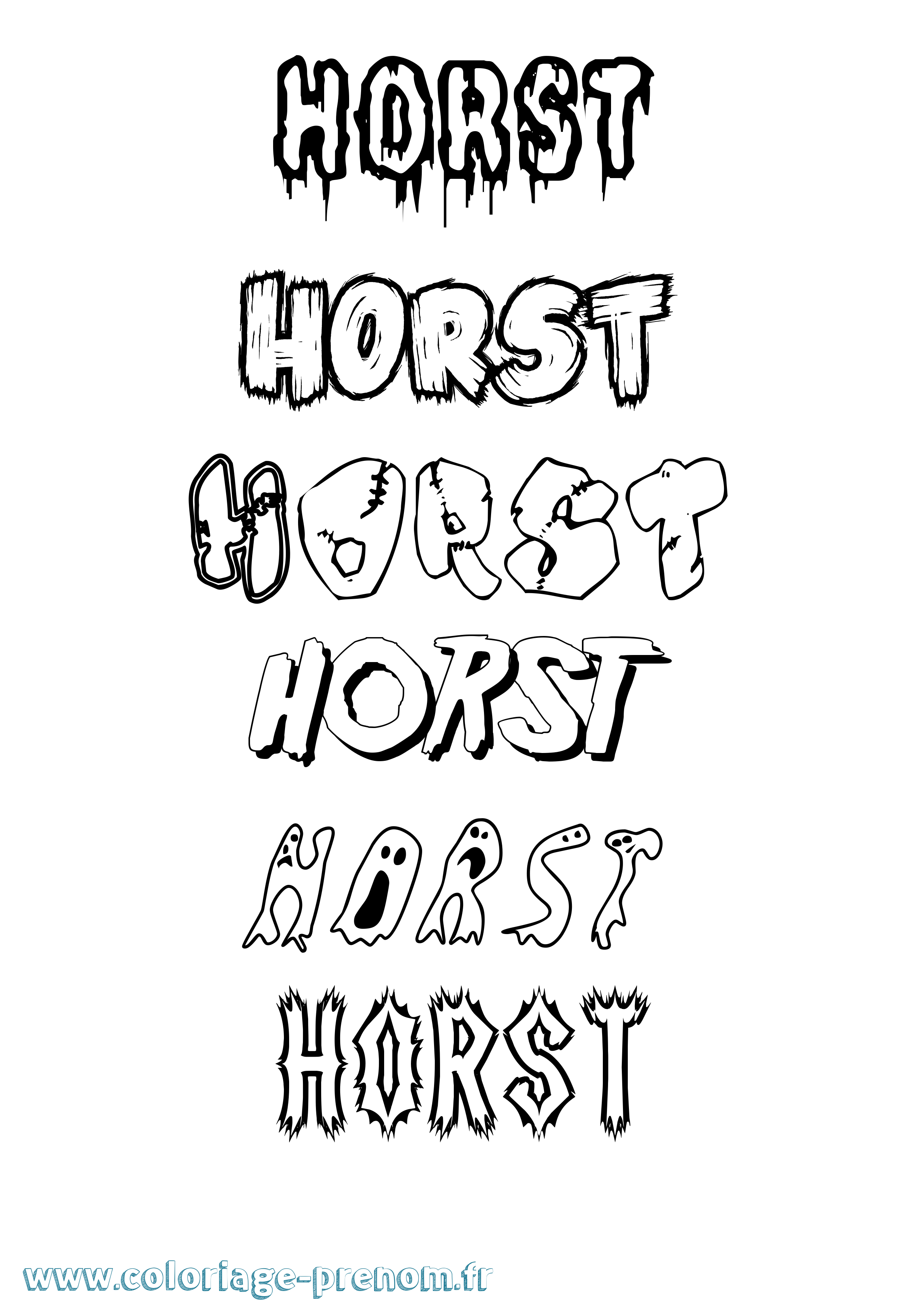 Coloriage Horst Frisson Coloriage prénom Horst Frisson