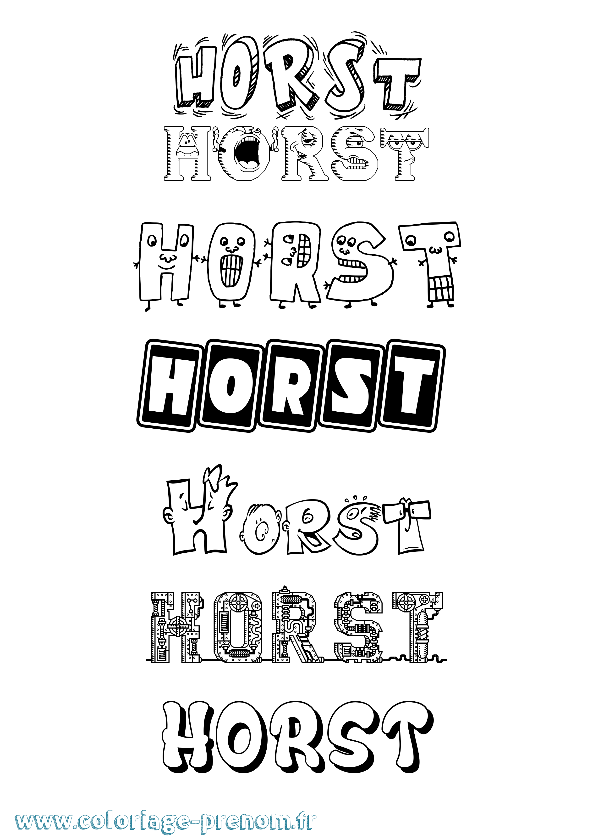 Coloriage Horst Fun Coloriage prénom Horst Fun