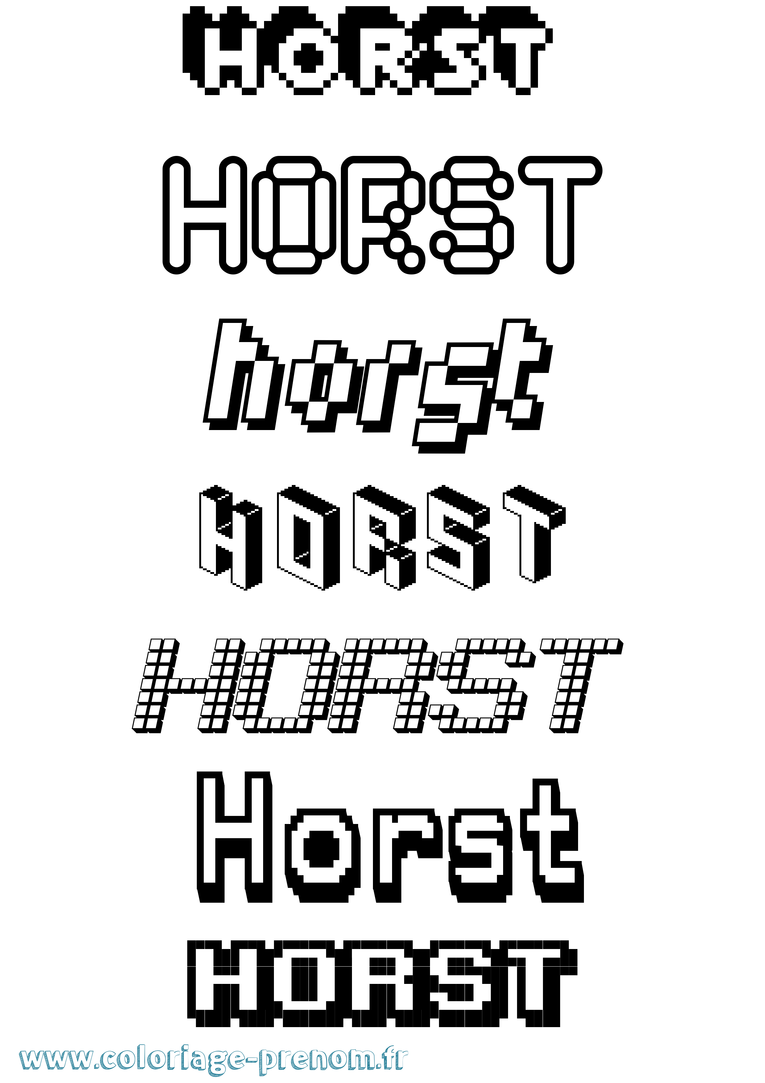 Coloriage Horst Pixel Coloriage prénom Horst Pixel