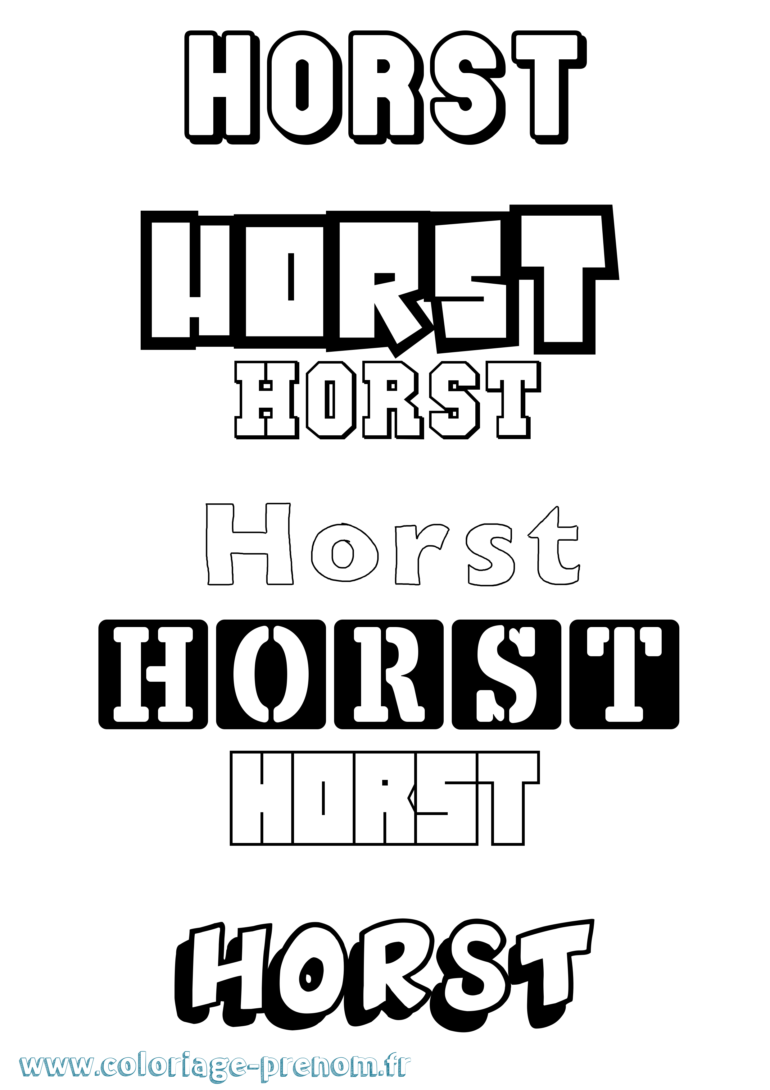 Coloriage Horst Simple Coloriage prénom Horst Simple