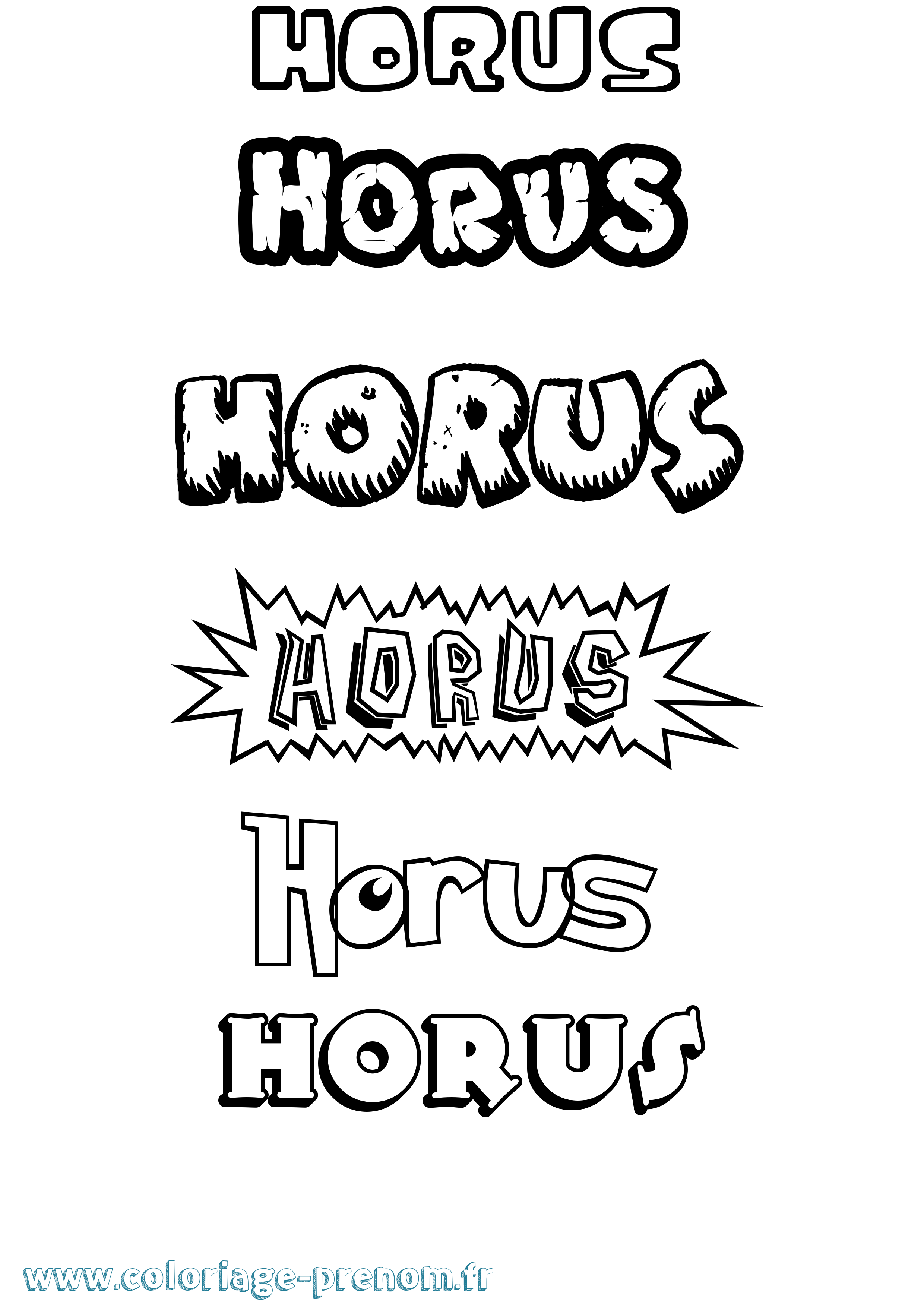 Coloriage Horus Dessin Animé Coloriage prénom Horus Dessin Animé