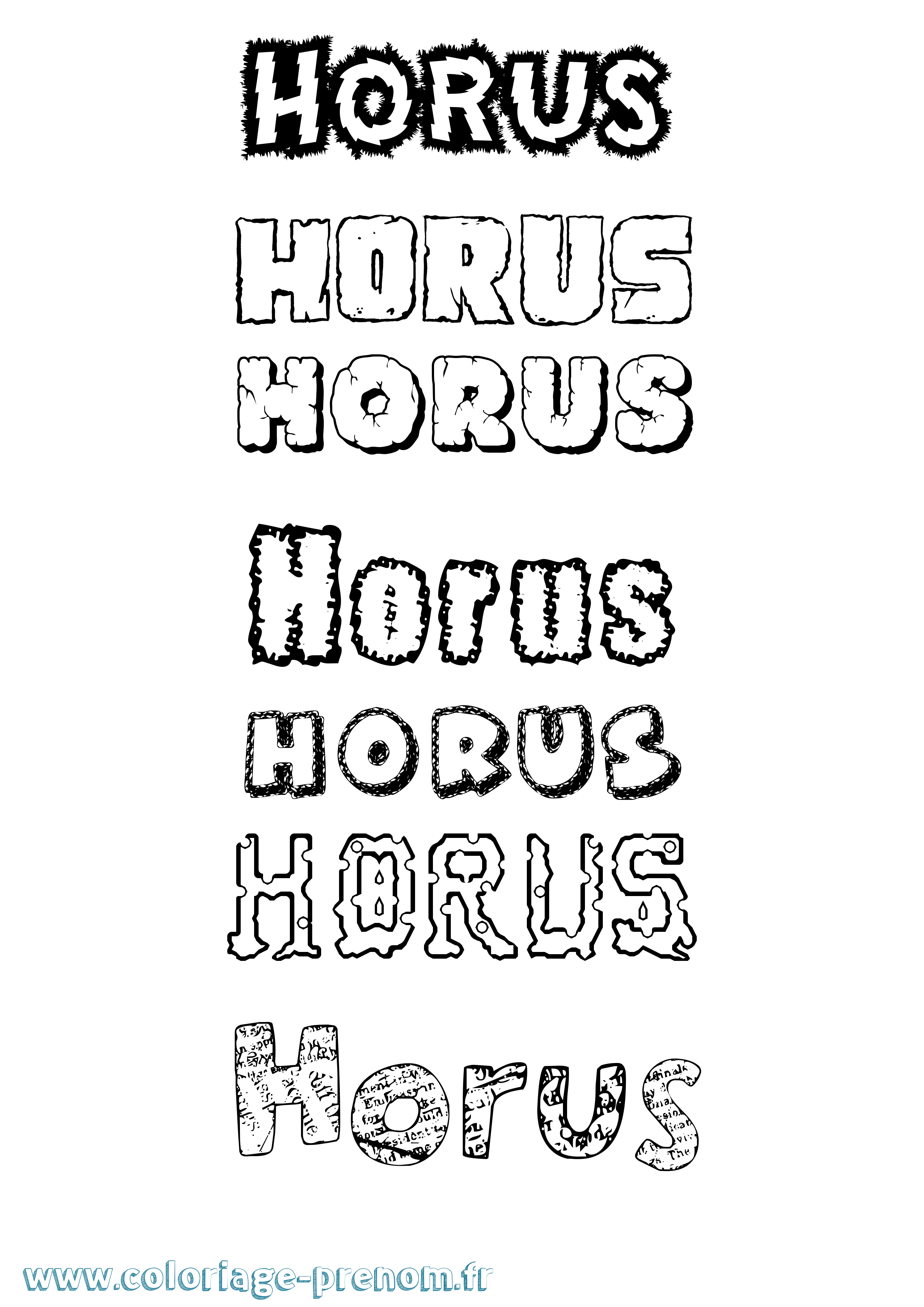Coloriage Horus Destructuré Coloriage prénom Horus Destructuré