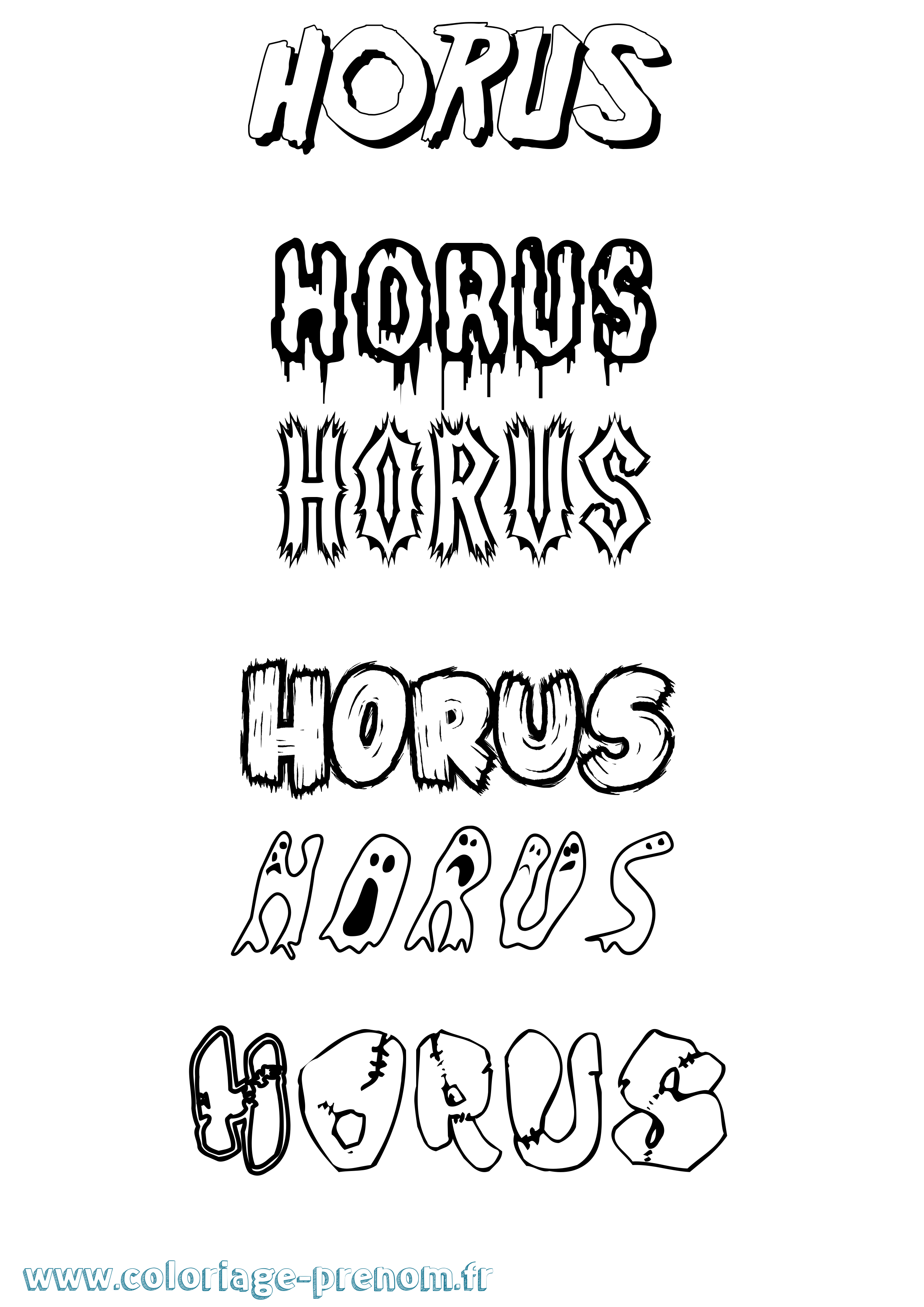Coloriage Horus Frisson Coloriage prénom Horus Frisson