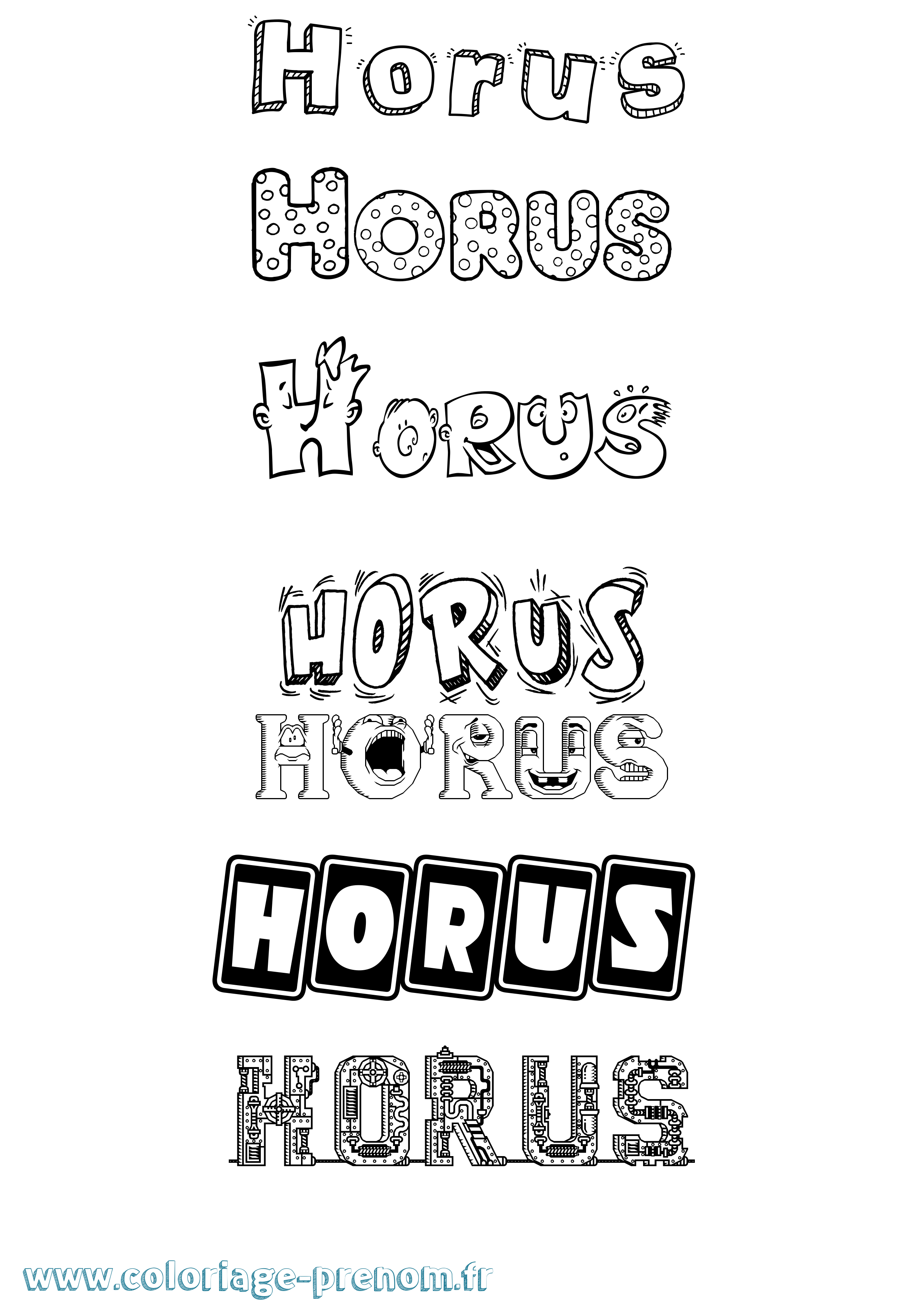 Coloriage Horus Fun Coloriage prénom Horus Fun