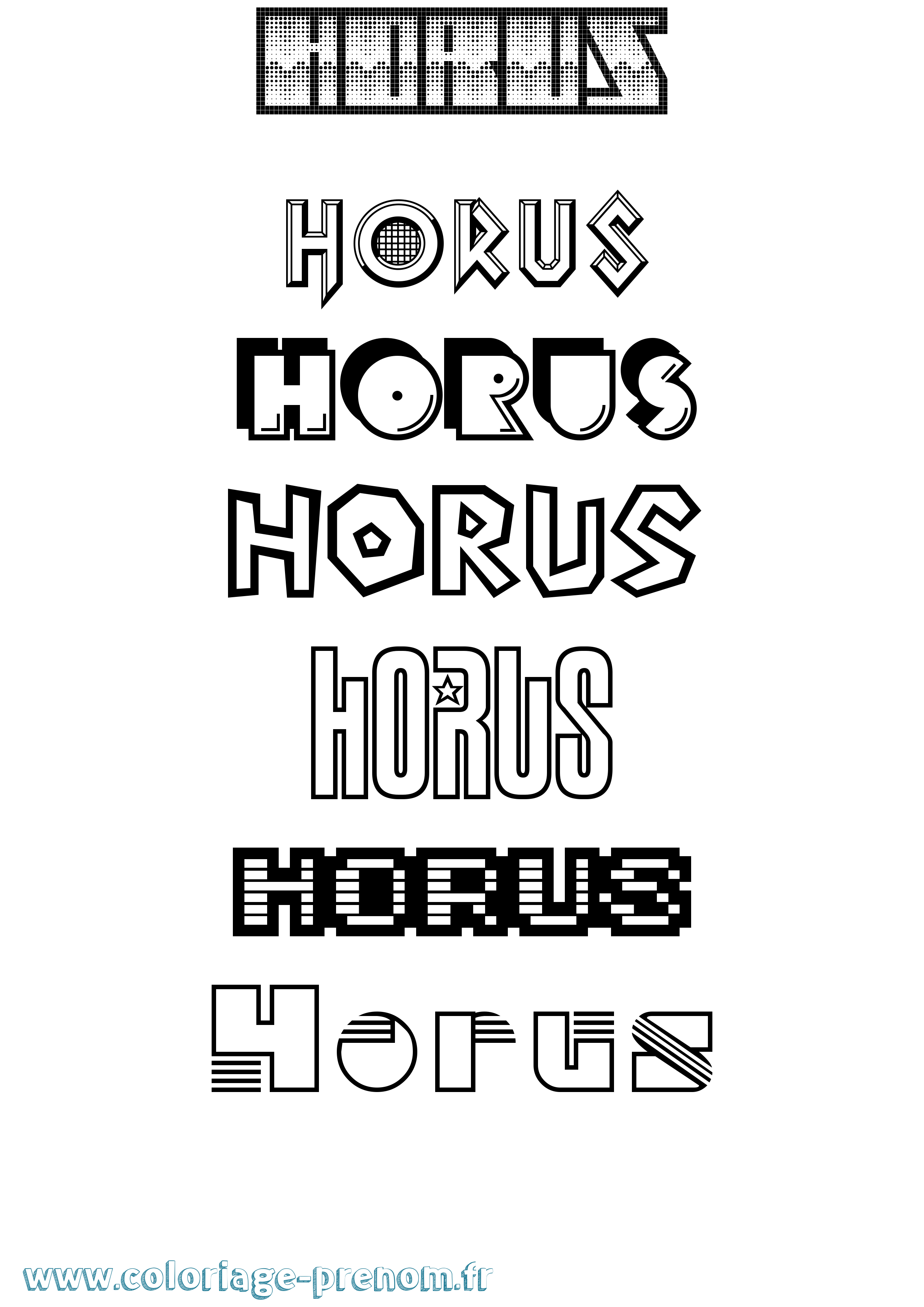 Coloriage Horus Jeux Vidéos Coloriage prénom Horus Jeux Vidéos